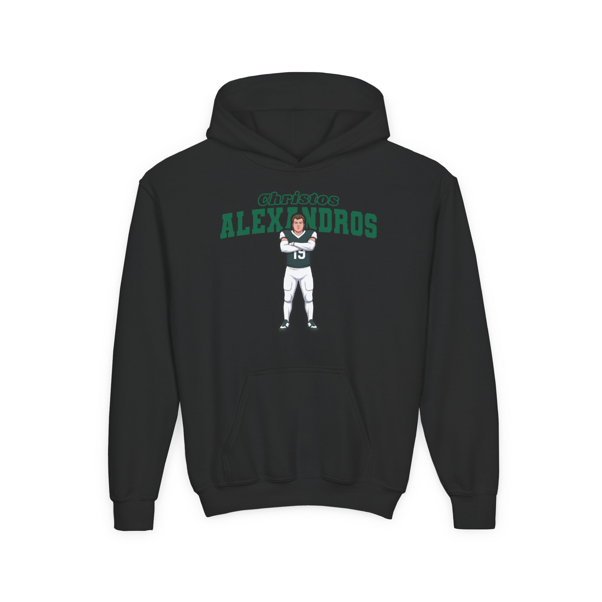 Youth Hoodie — character_name_arch in Black