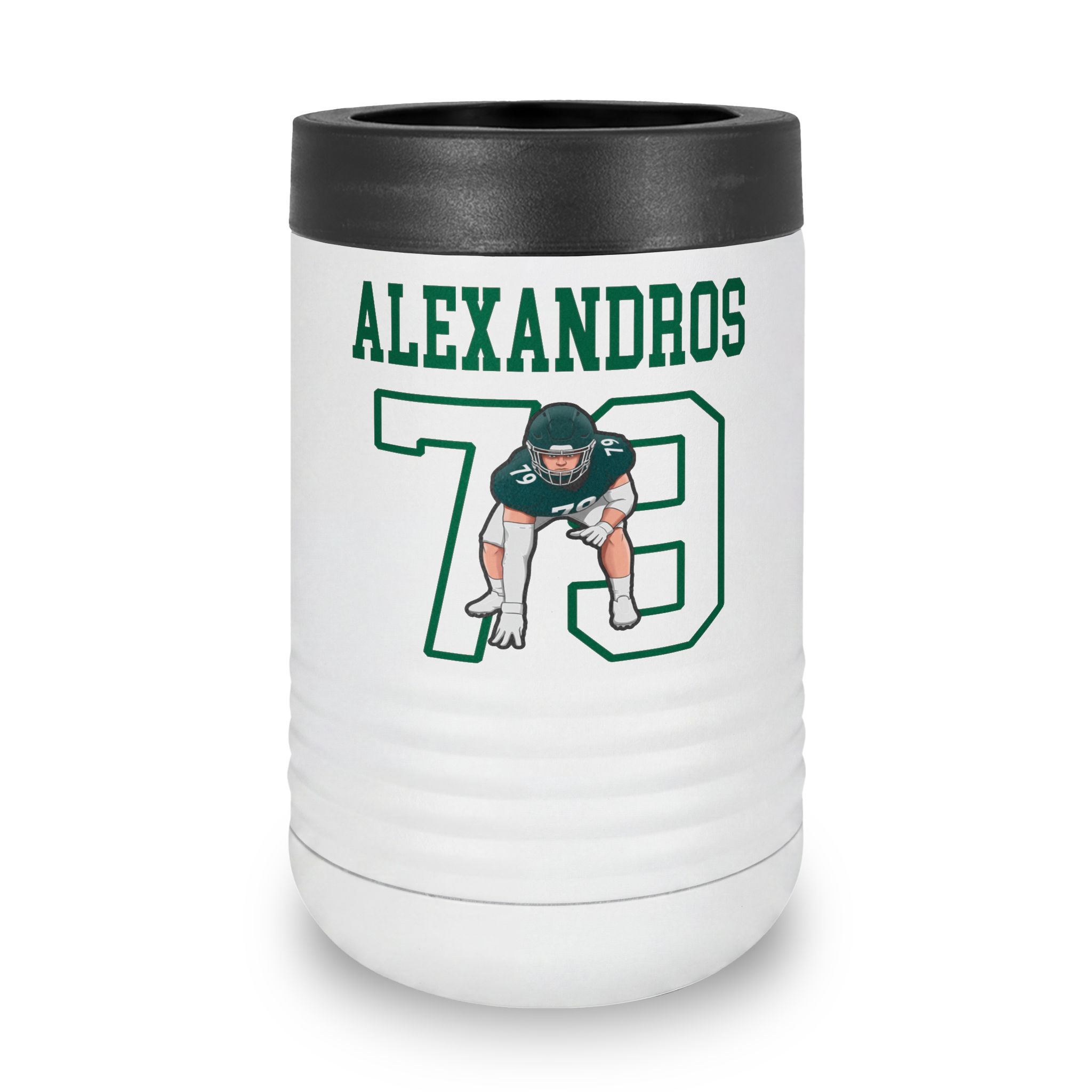 Stainless Can Cooler — character_shirsey in White
