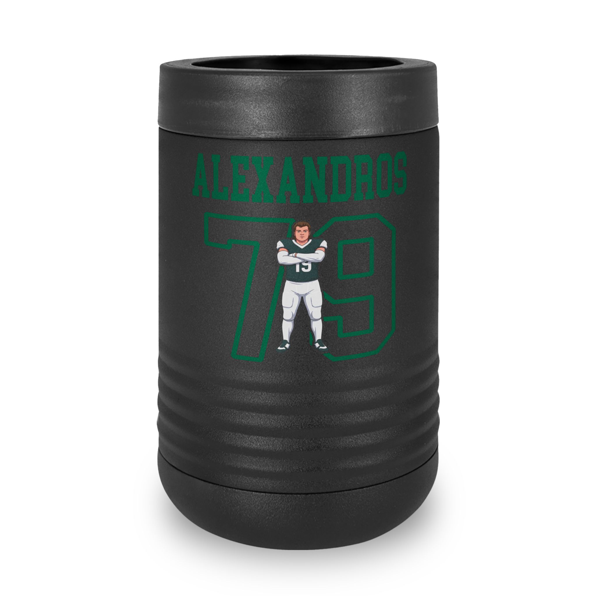 Stainless Can Cooler — character_shirsey in Black