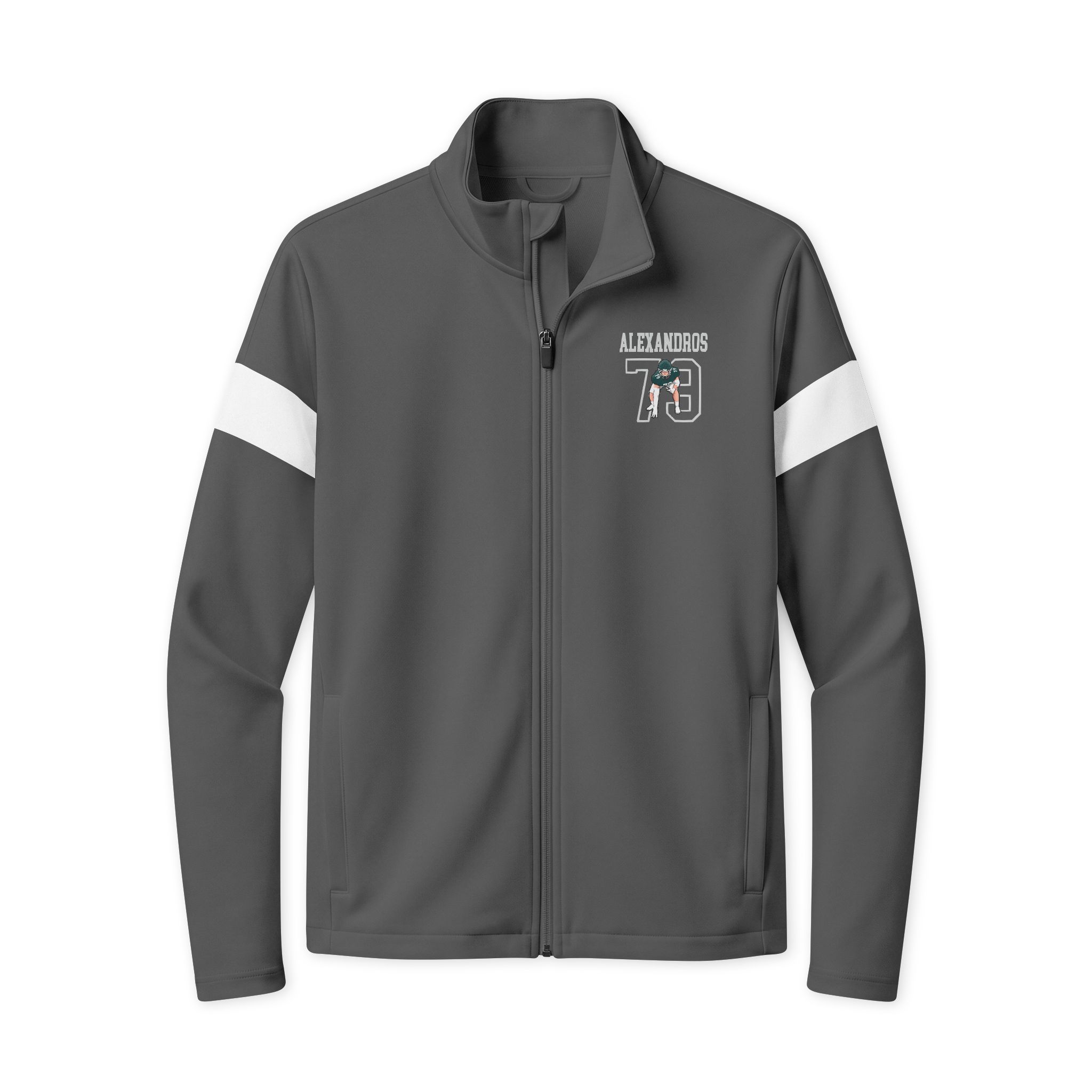Travel Full-Zip Jacket — character_shirsey in Iron Grey/ White