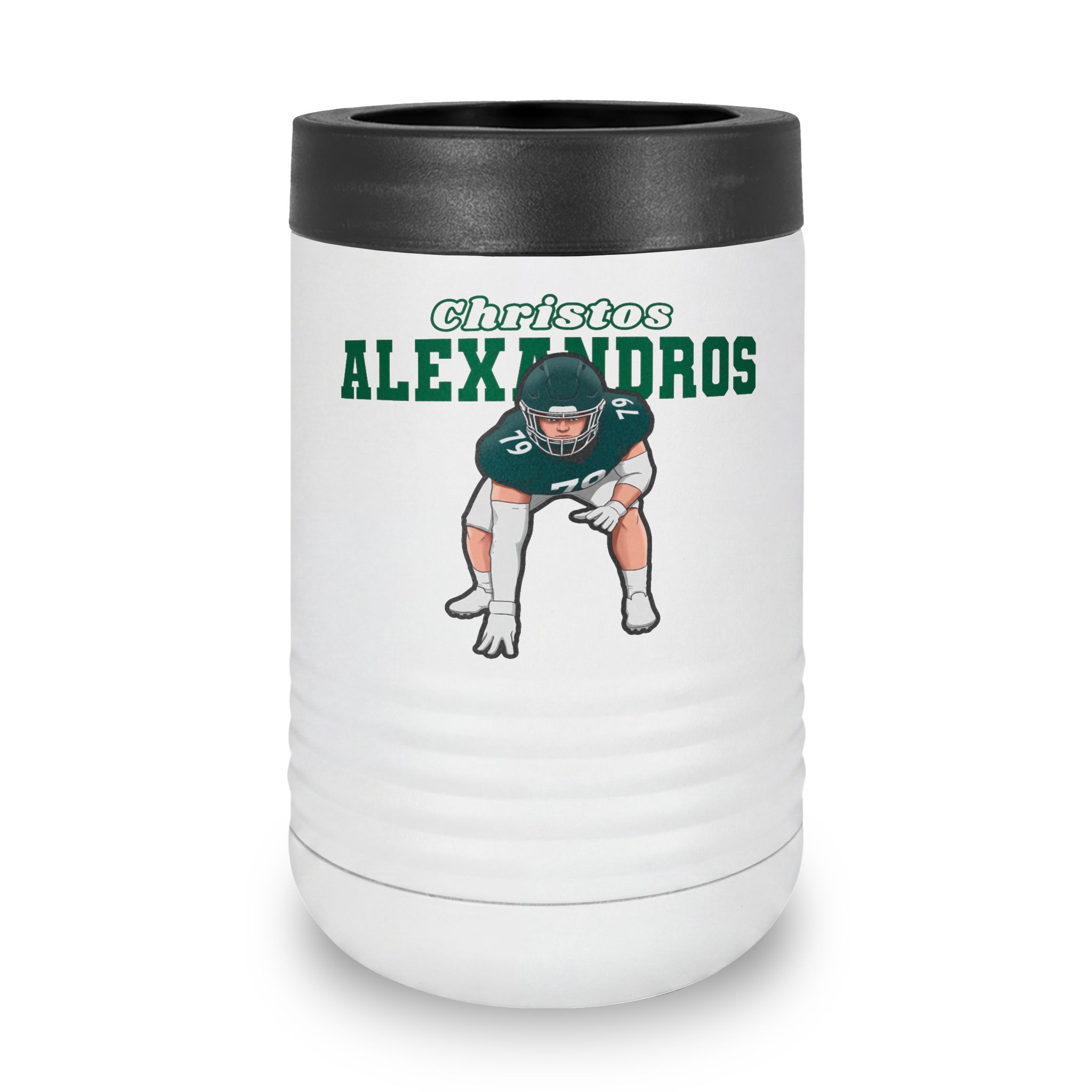 Stainless Can Cooler — character_name_arch in White