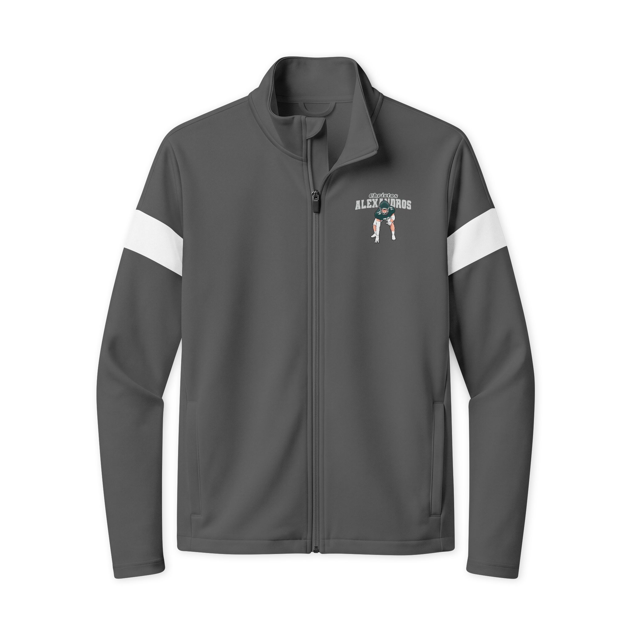 Travel Full-Zip Jacket — character_name_arch in Iron Grey/ White