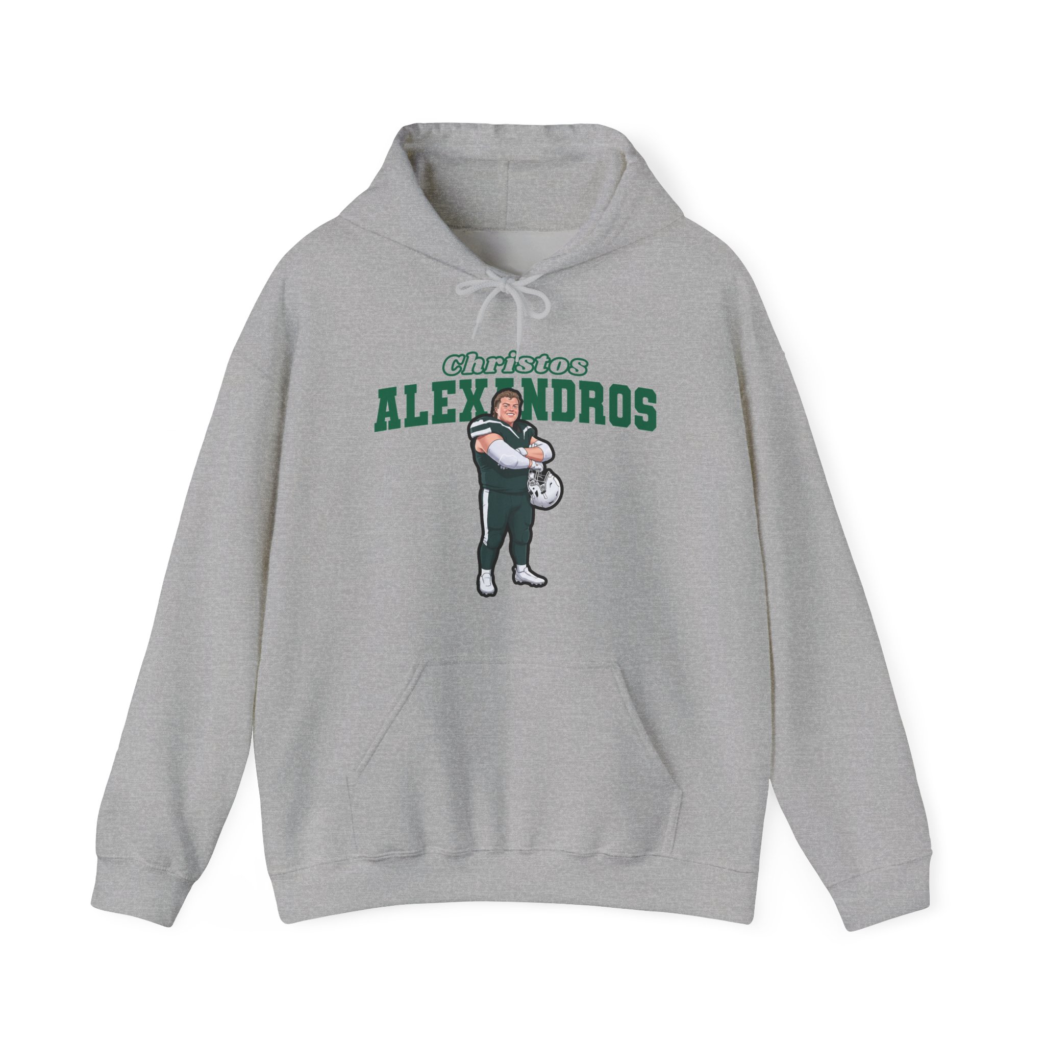 Hoodie — character_name_arch in Grey