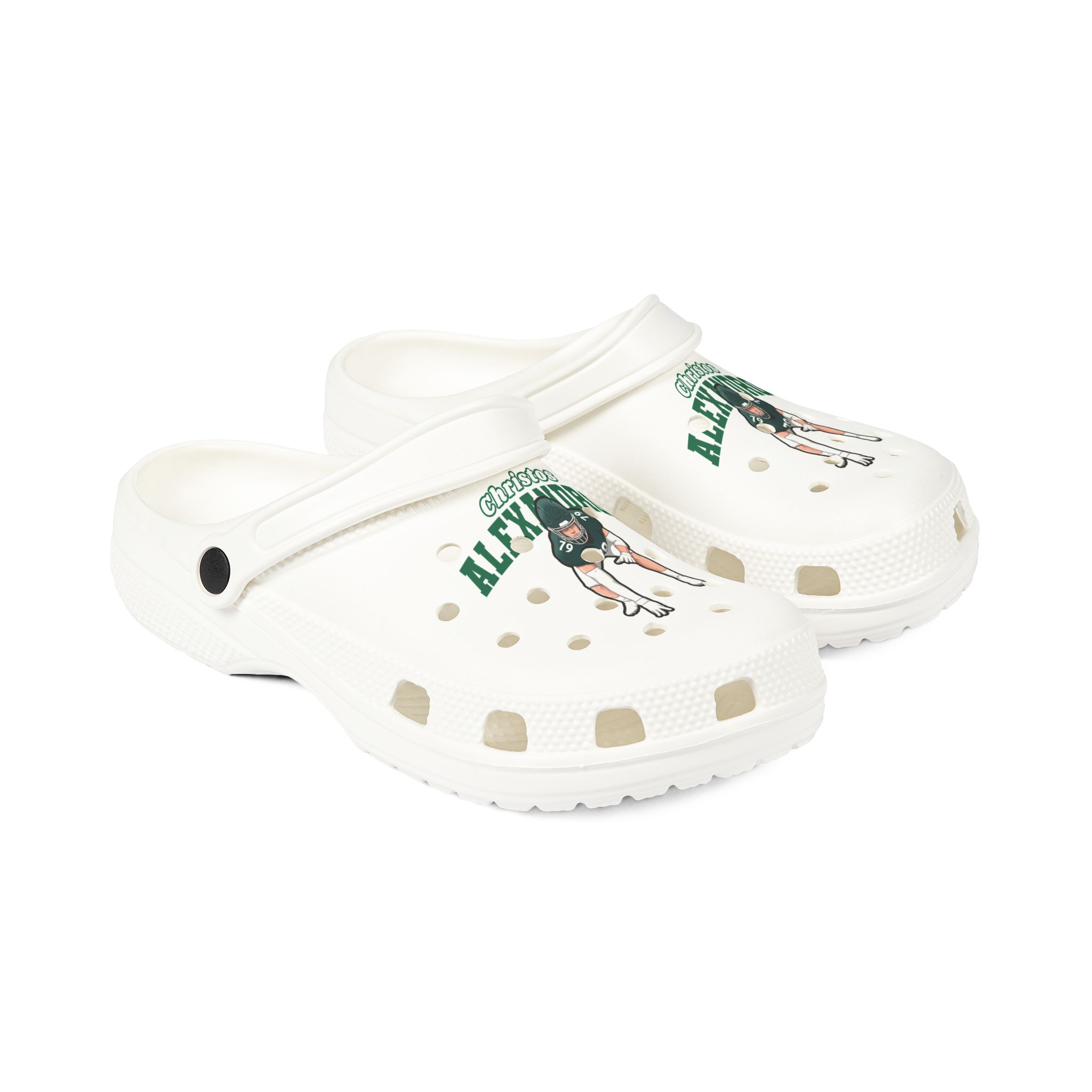 Rubber Clogs — character_name_arch in White