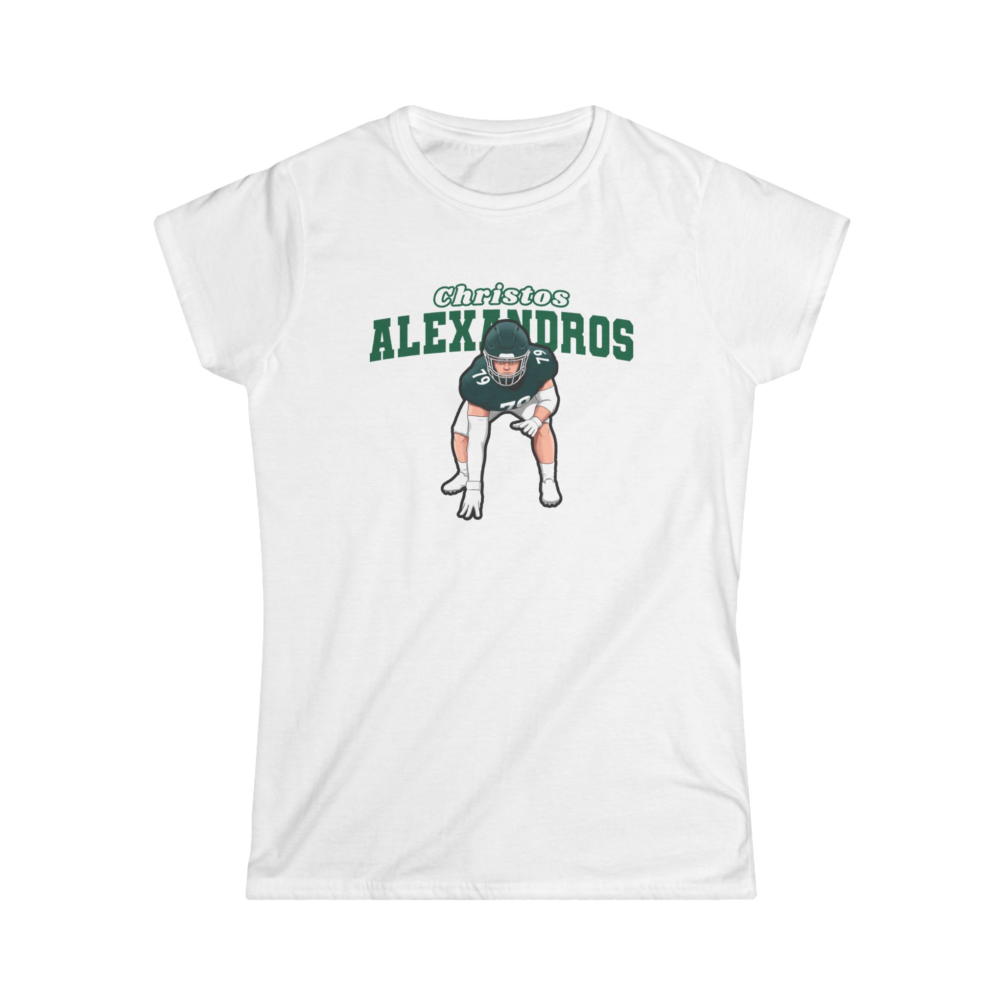 Women's Softstyle Tee — character_name_arch in White