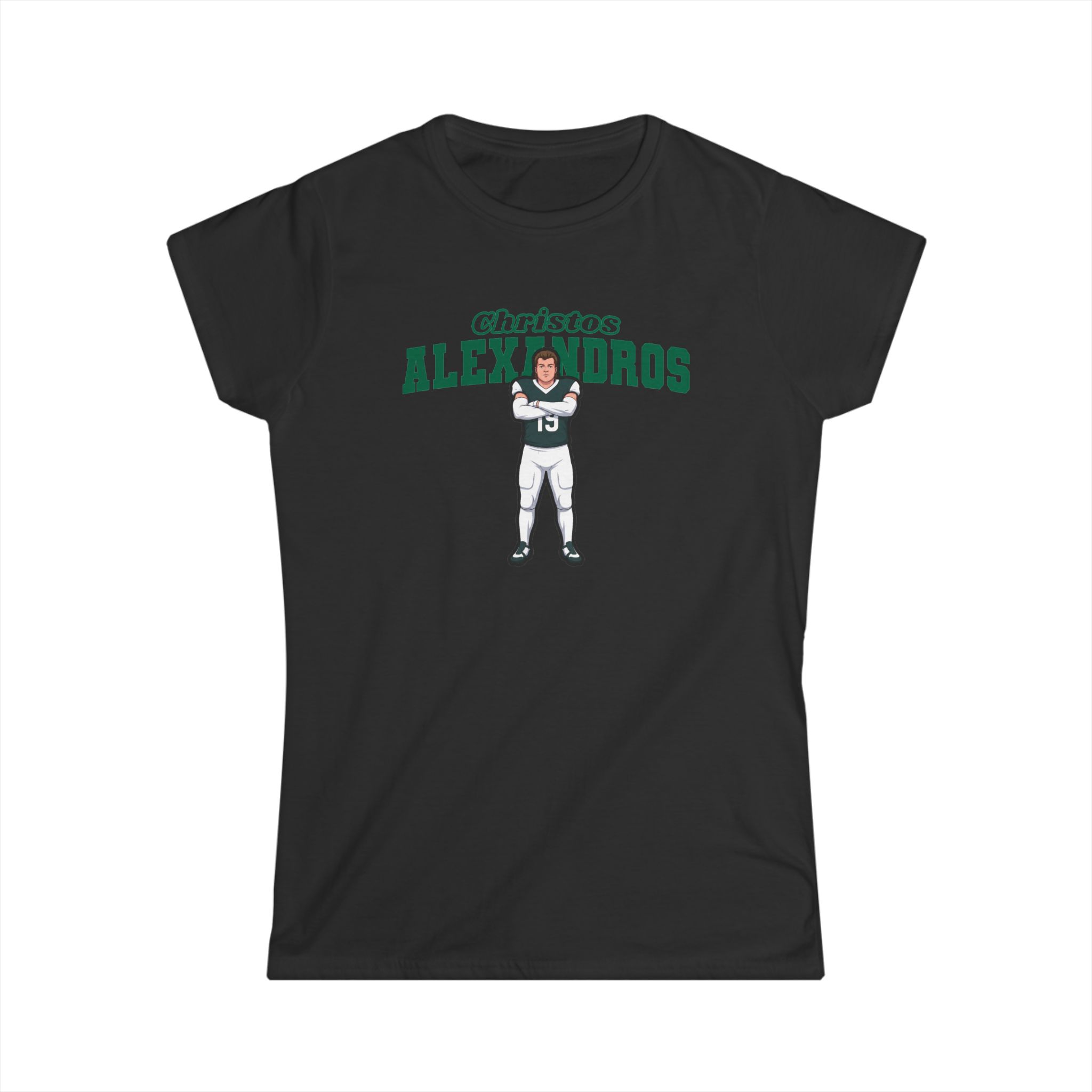 Women's Softstyle Tee — character_name_arch in Black