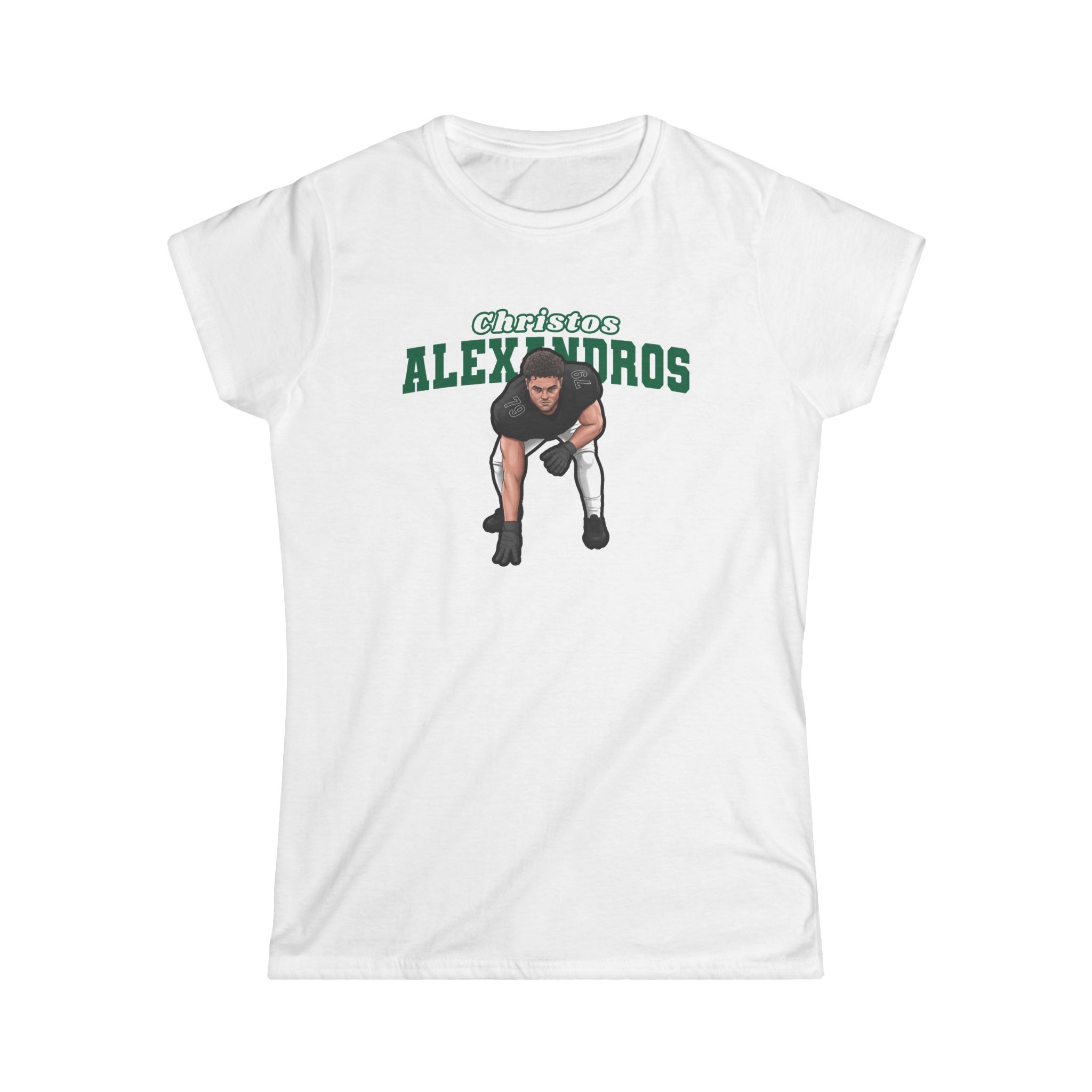 Women's Softstyle Tee — character_name_arch in White