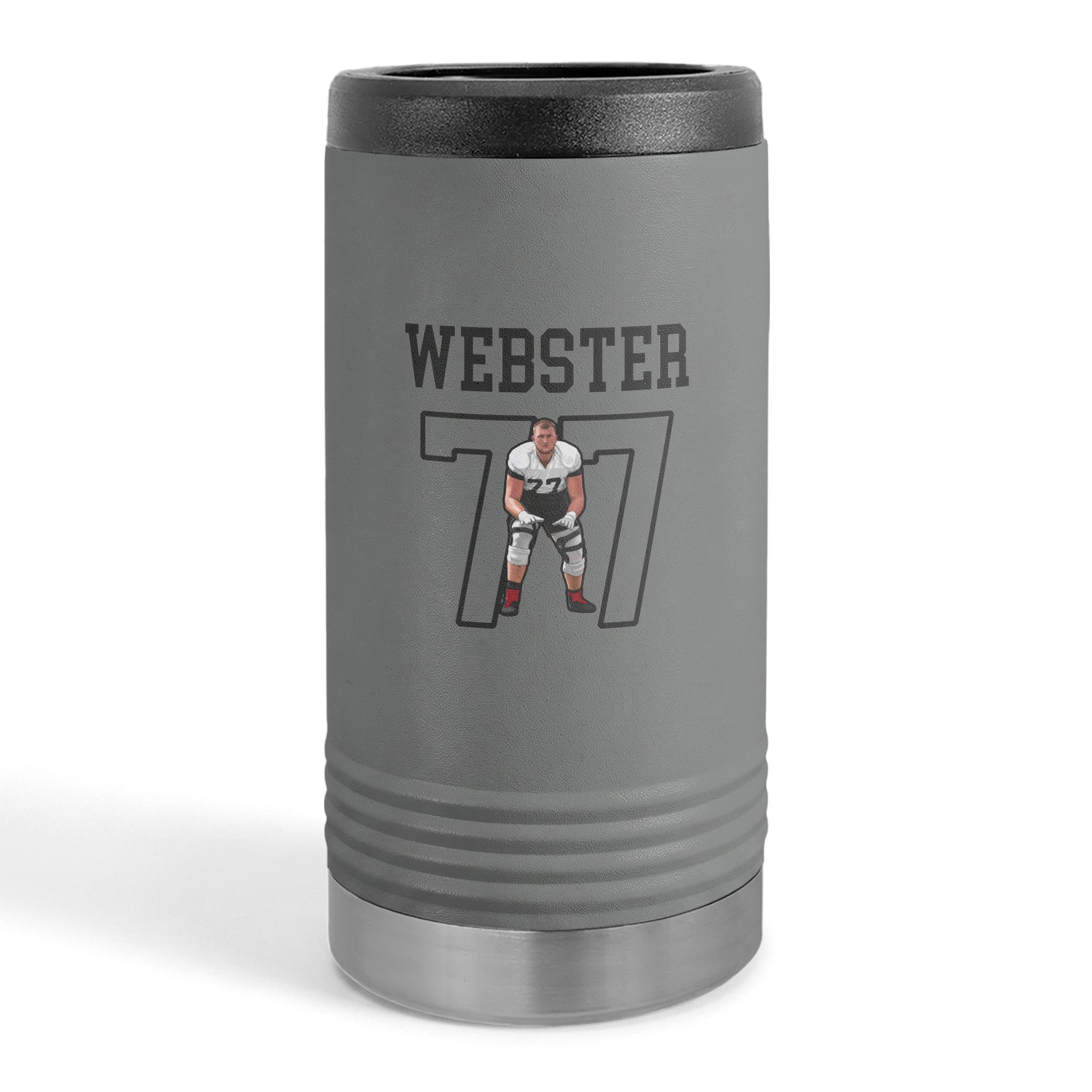 Slim Stainless Can Cooler — character_shirsey in Grey