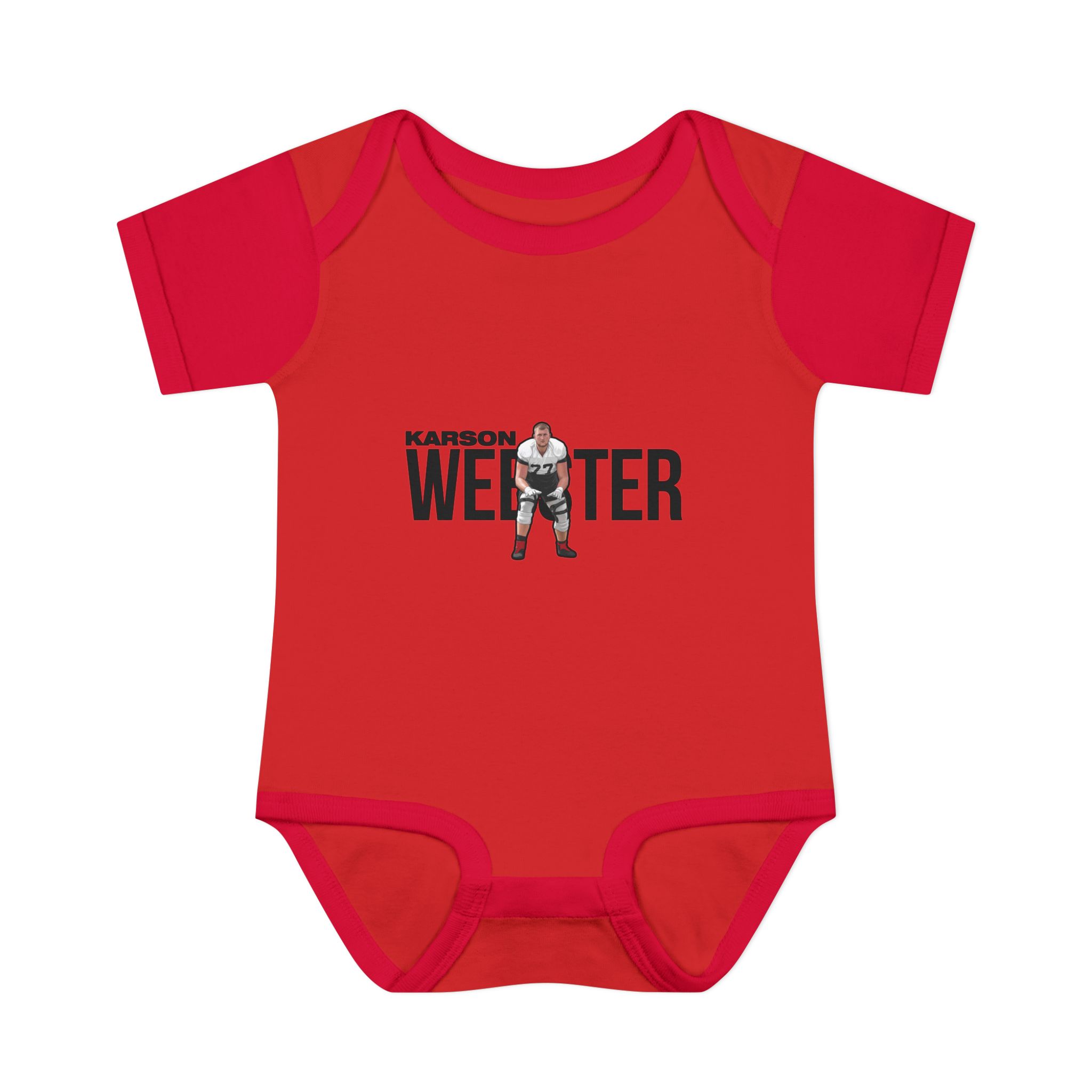 Baby Onesie — character_player_name in Red