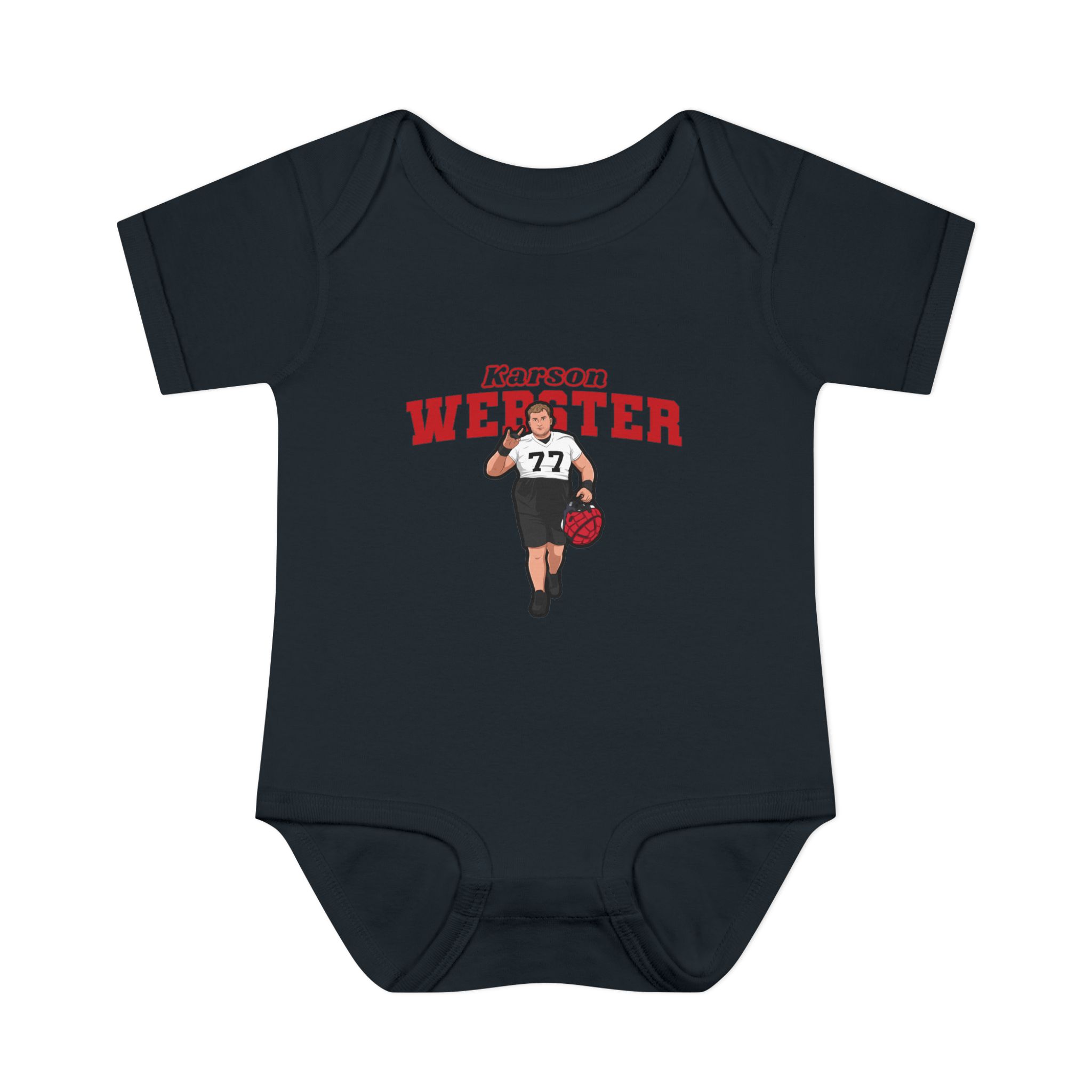 Baby Onesie — character_name_arch in Black