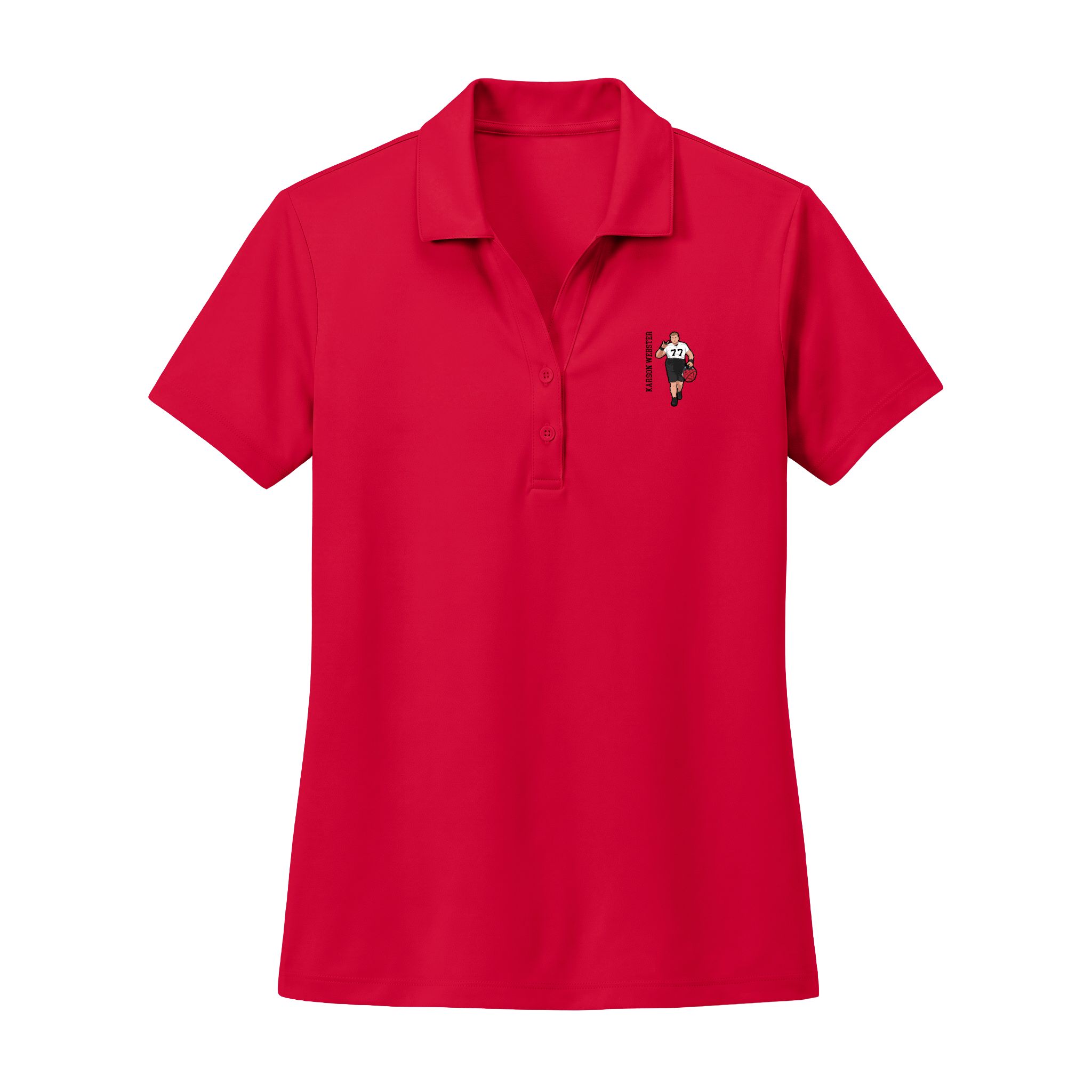 Women's Polo — character_name_vertical in Red