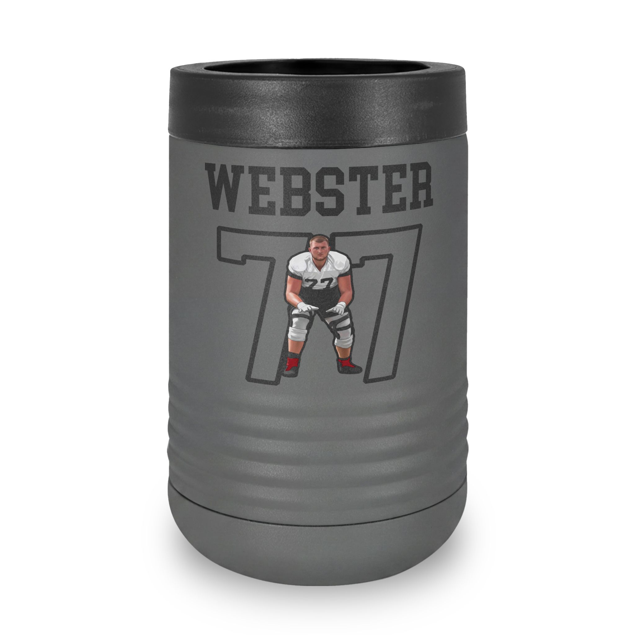 Stainless Can Cooler — character_shirsey in Grey