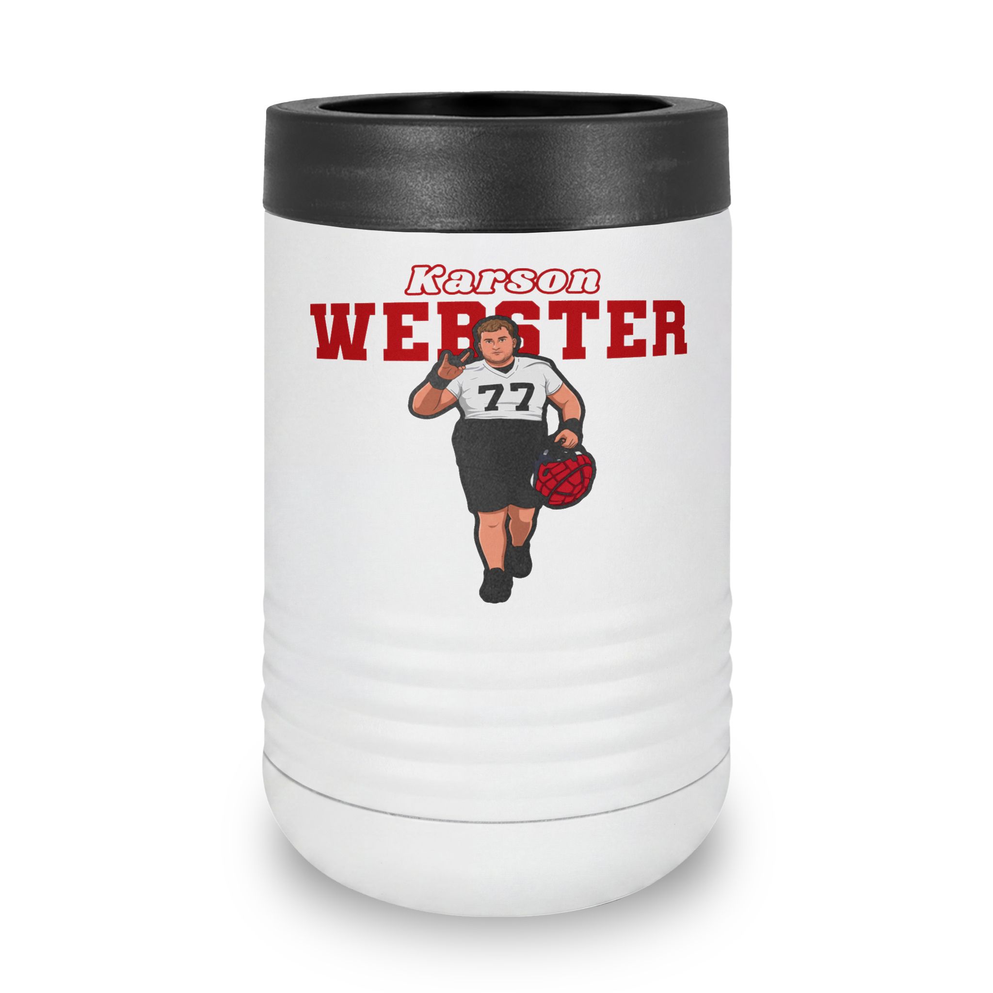 Stainless Can Cooler — character_name_arch in White