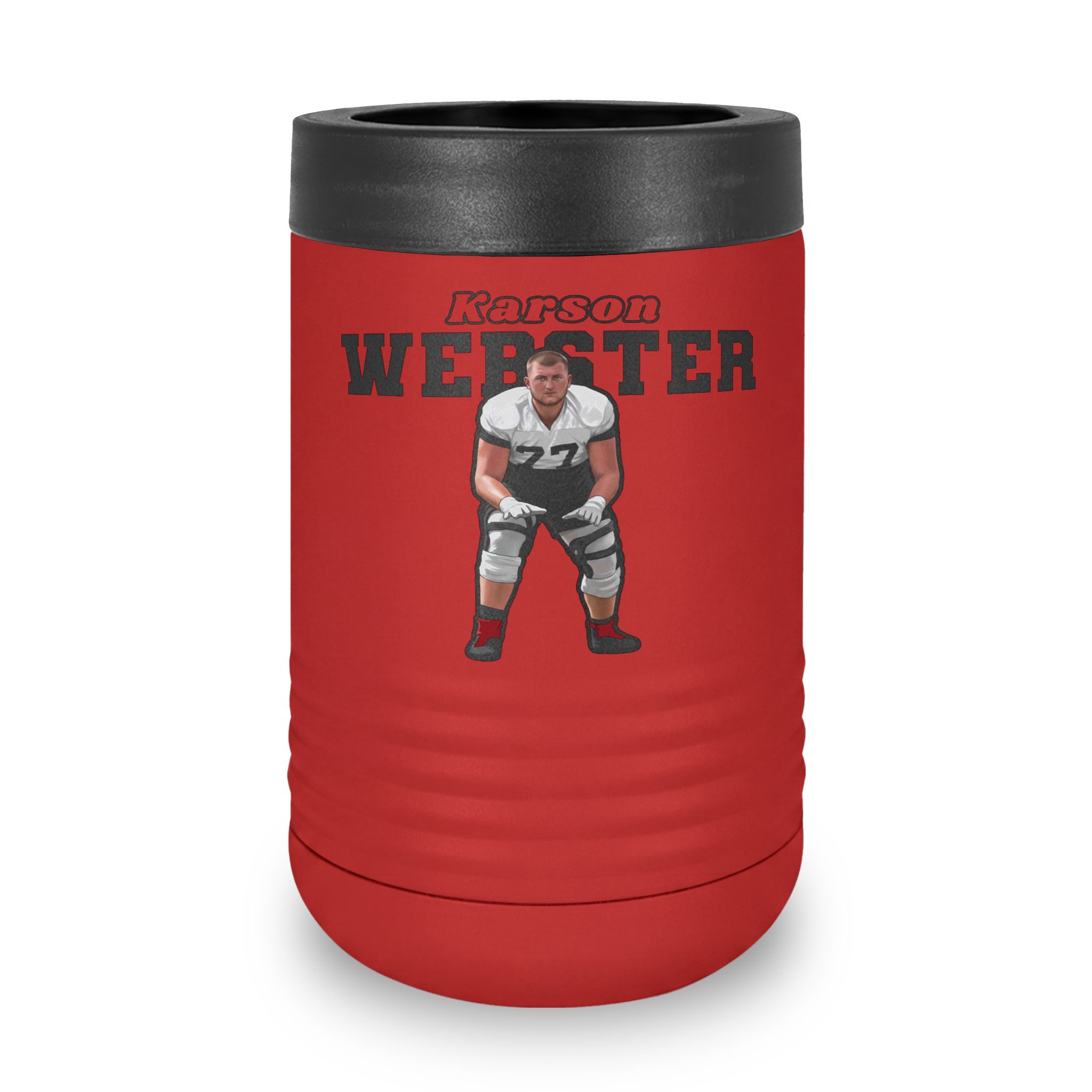 Stainless Can Cooler — character_name_arch in Red
