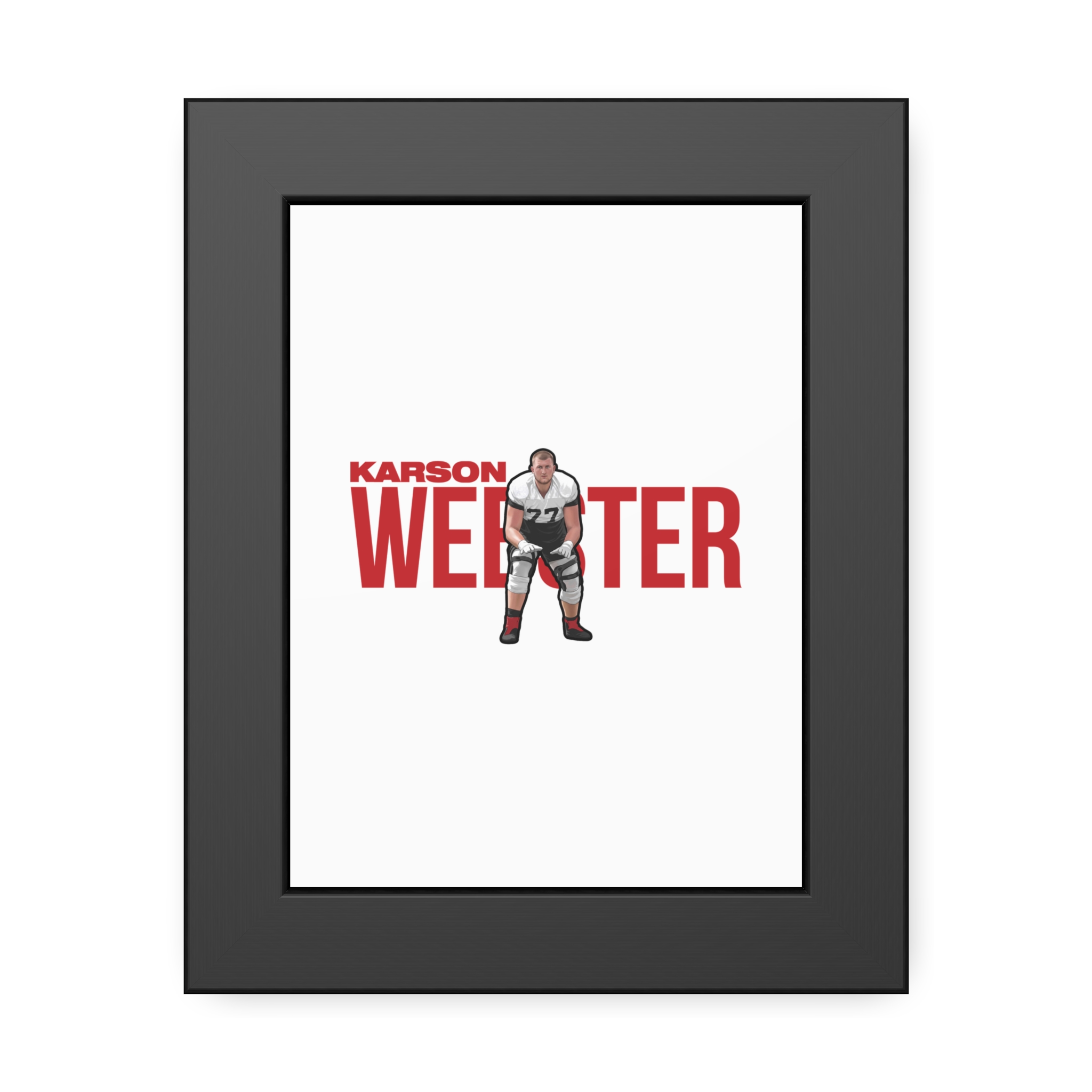 Framed Poster — character_player_name in Black