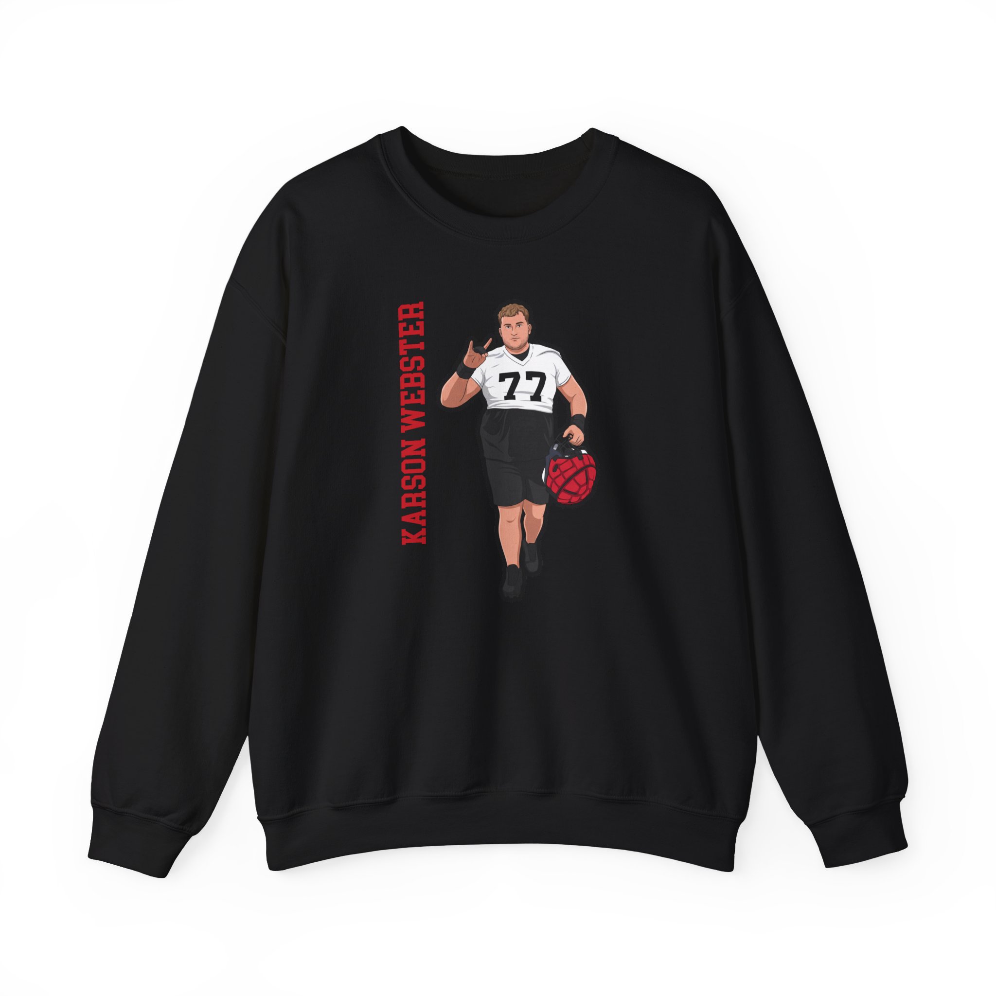 Crewneck Sweatshirt — character_name_vertical in Black