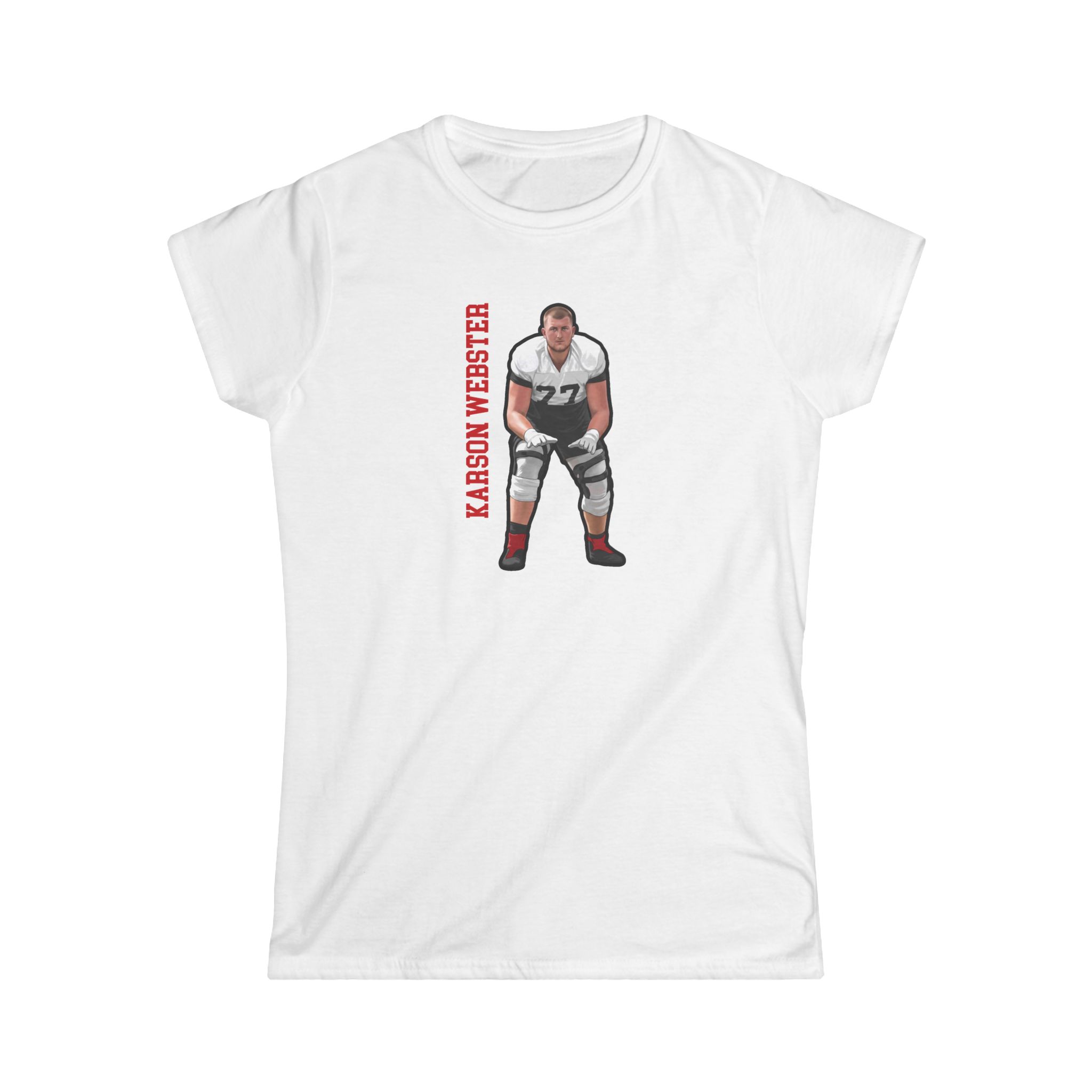 Women's Softstyle Tee — character_name_vertical in White