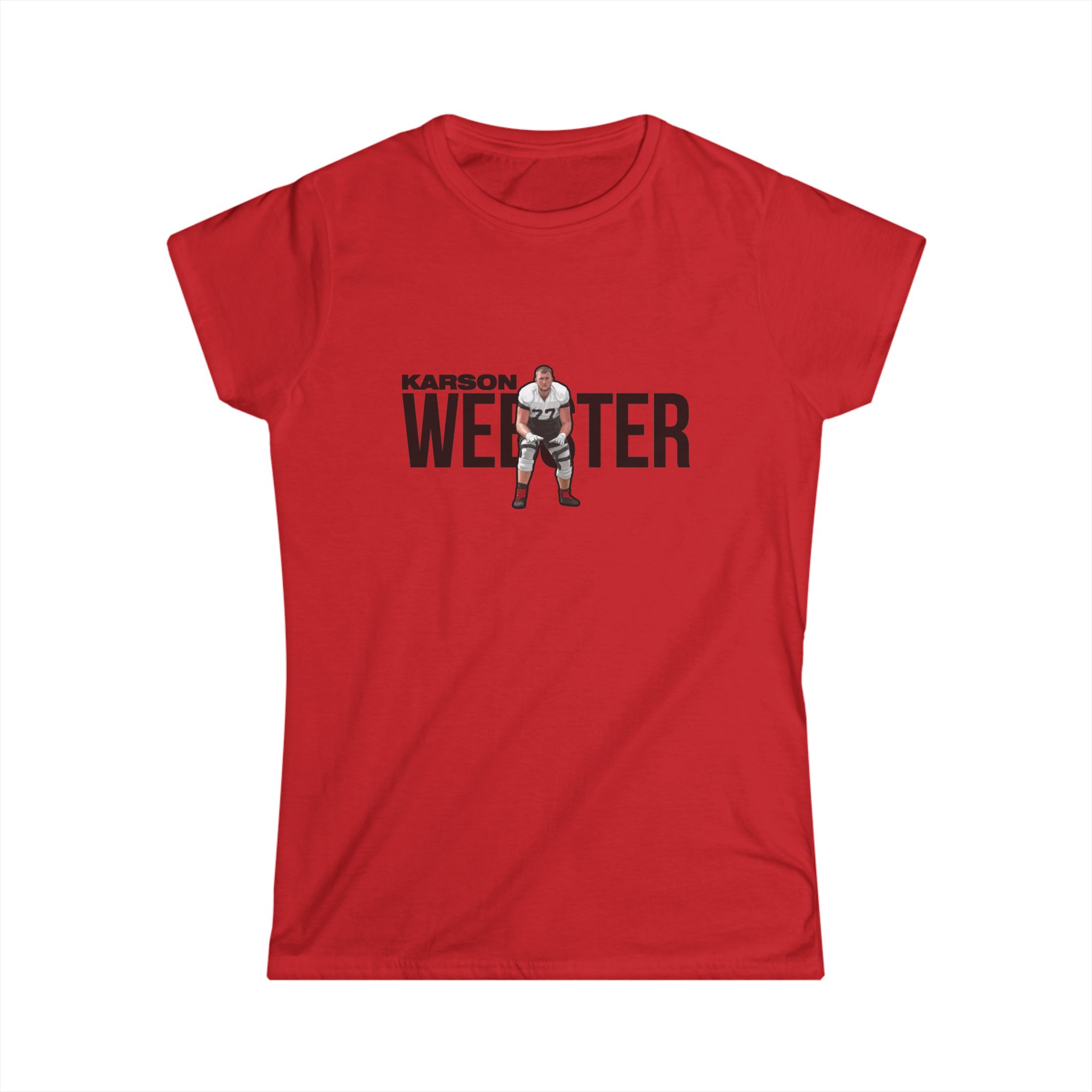 Women's Softstyle Tee — character_player_name in Red