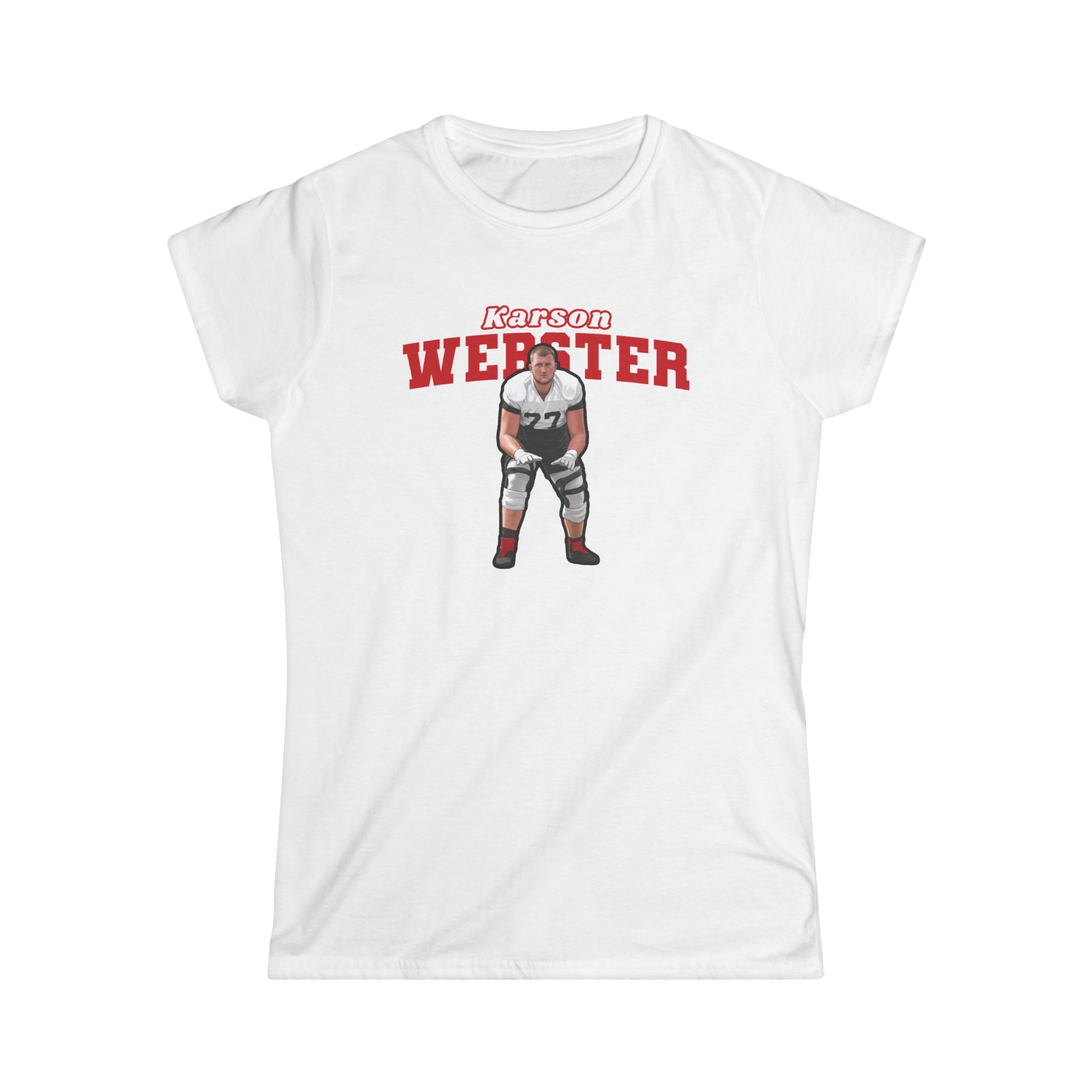 Women's Softstyle Tee — character_name_arch in White