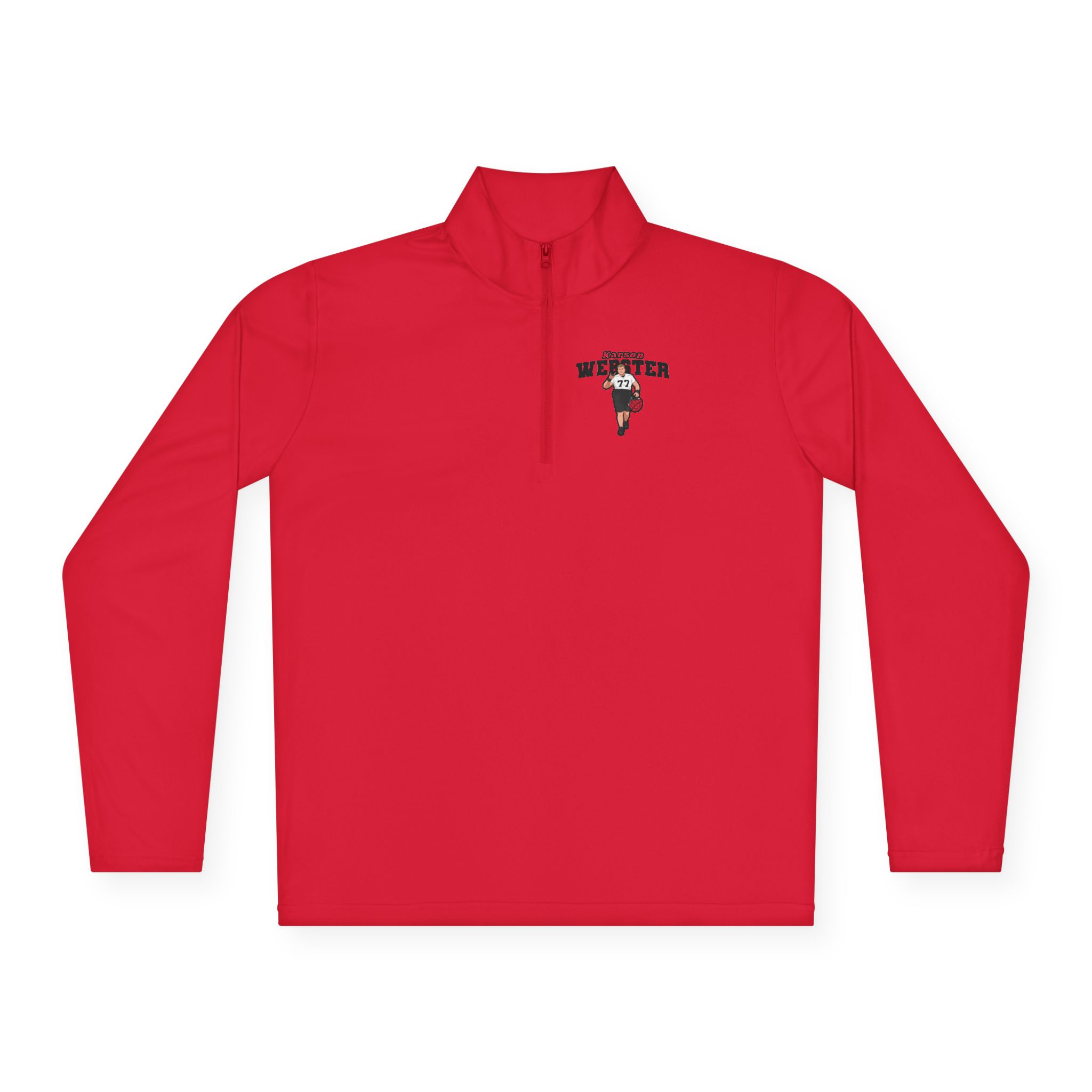 Q-Zip Pullover — character_name_arch in Red