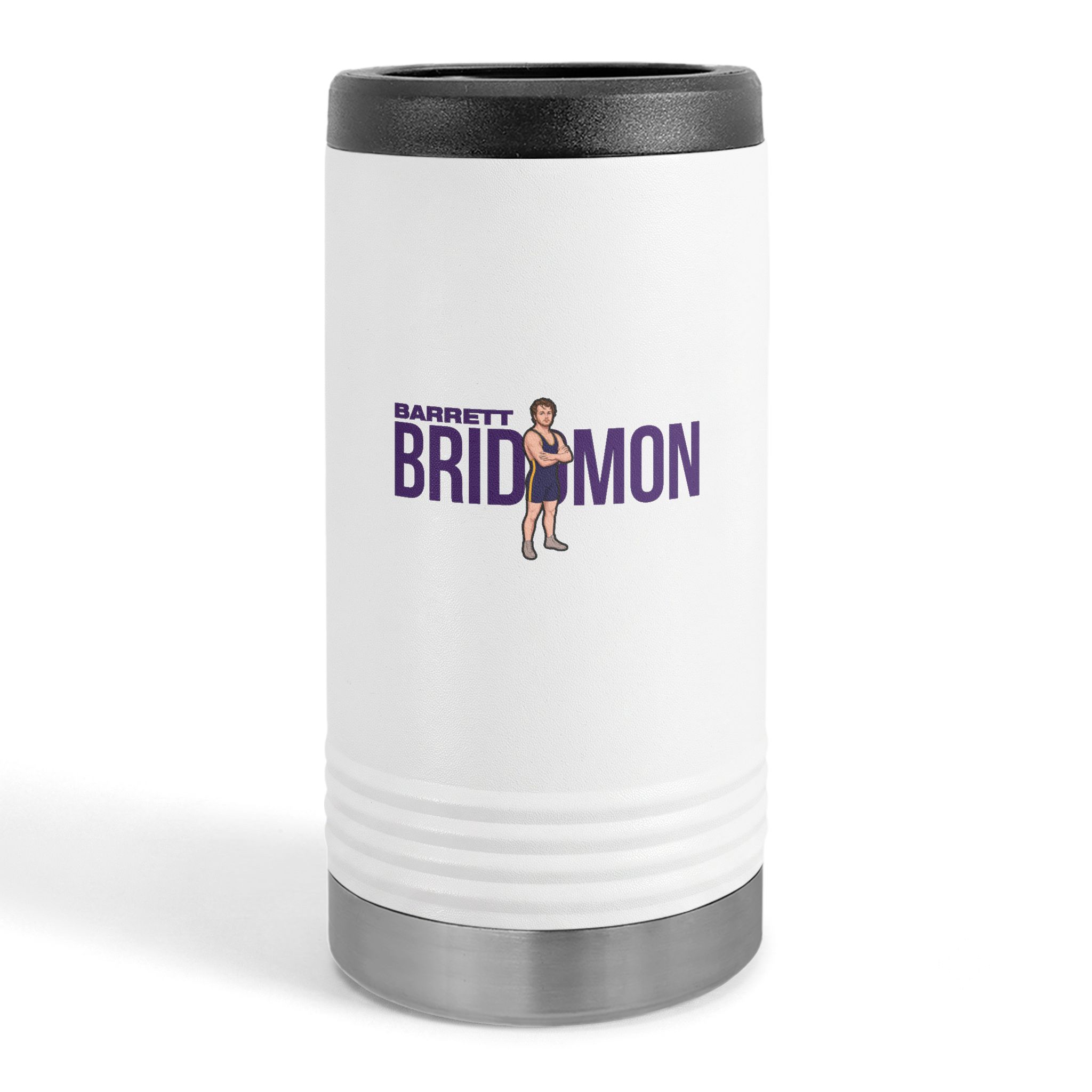 Slim Stainless Can Cooler — character_player_name in White
