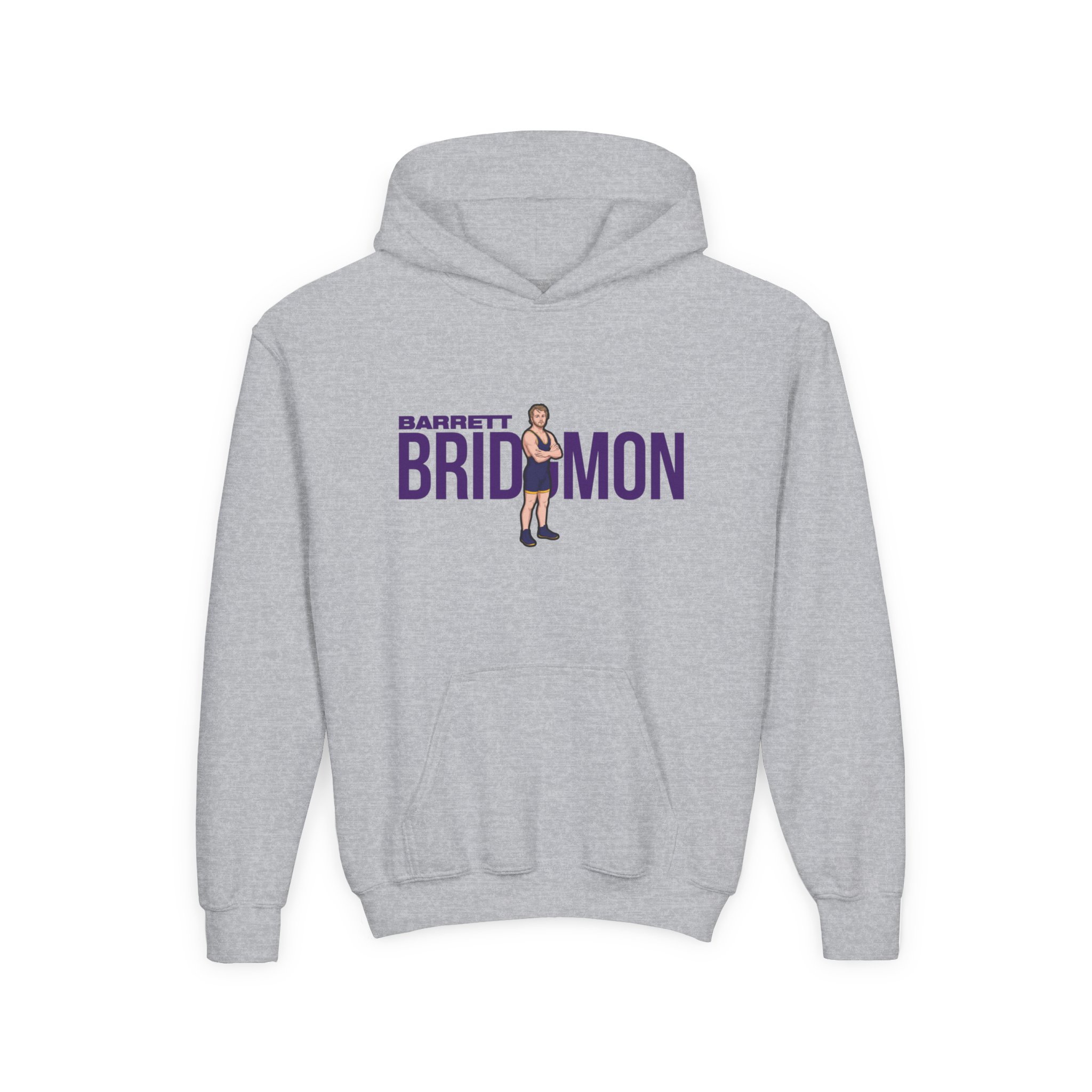 Youth Hoodie — character_player_name in Grey