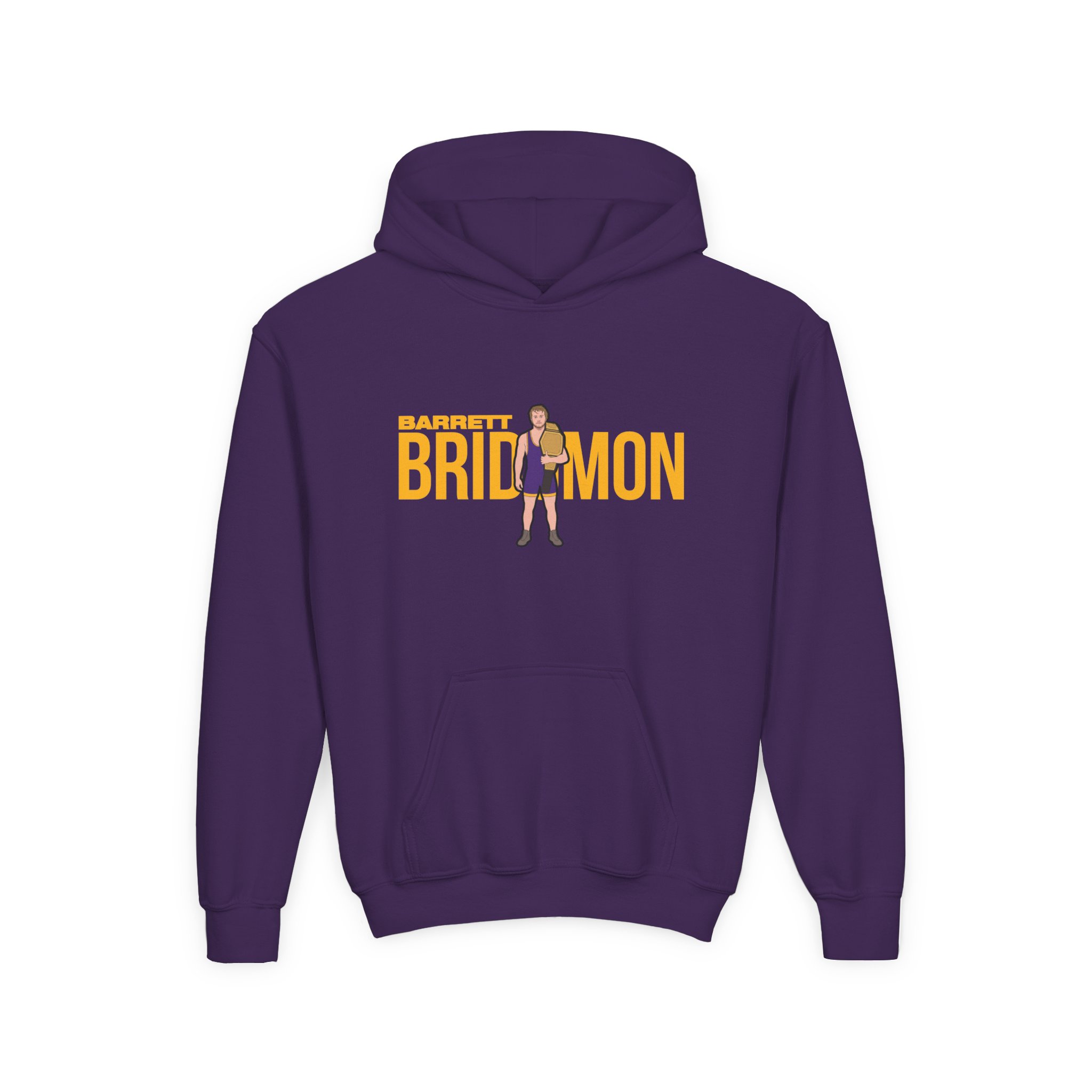 Youth Hoodie — character_player_name in Purple