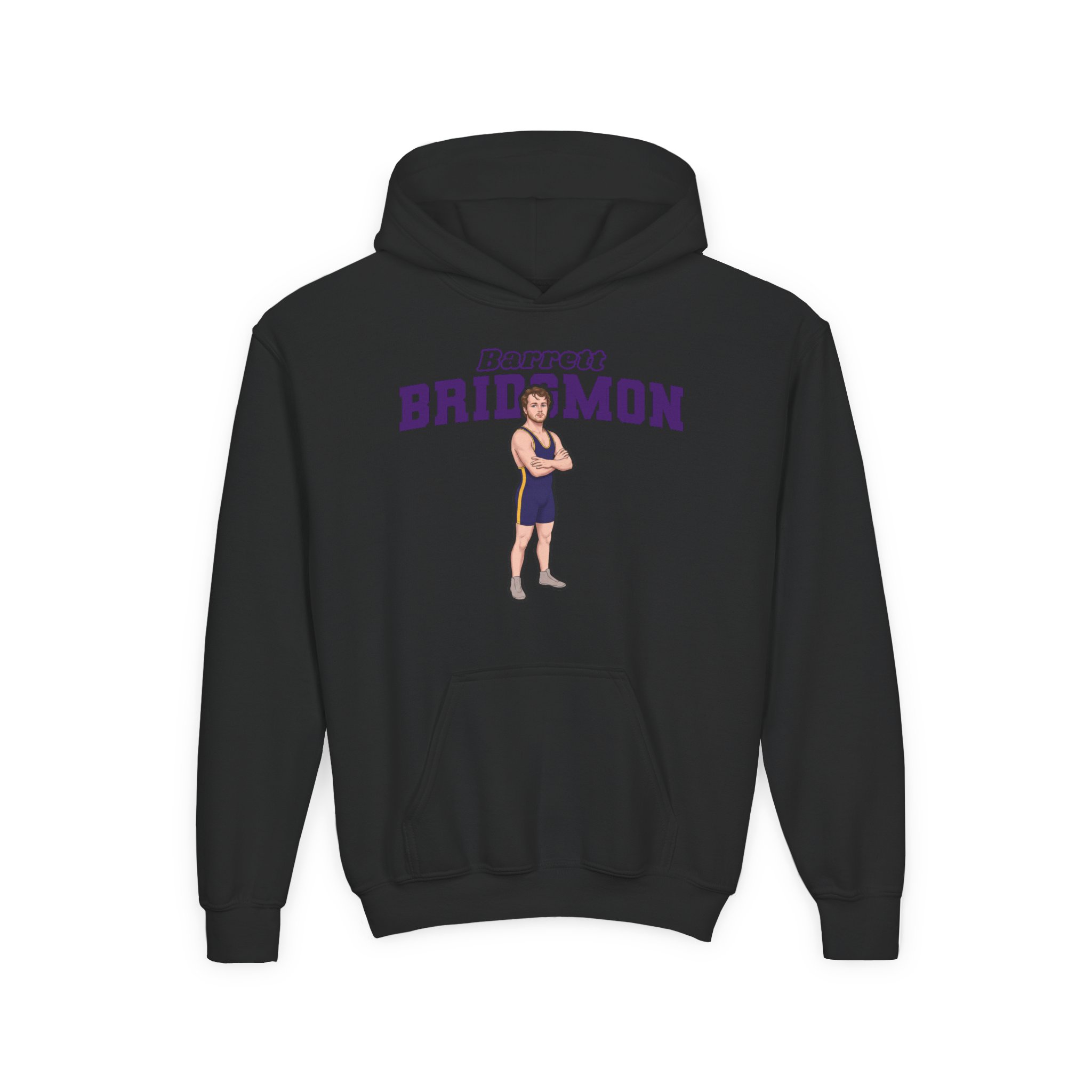 Youth Hoodie — character_name_arch in Black