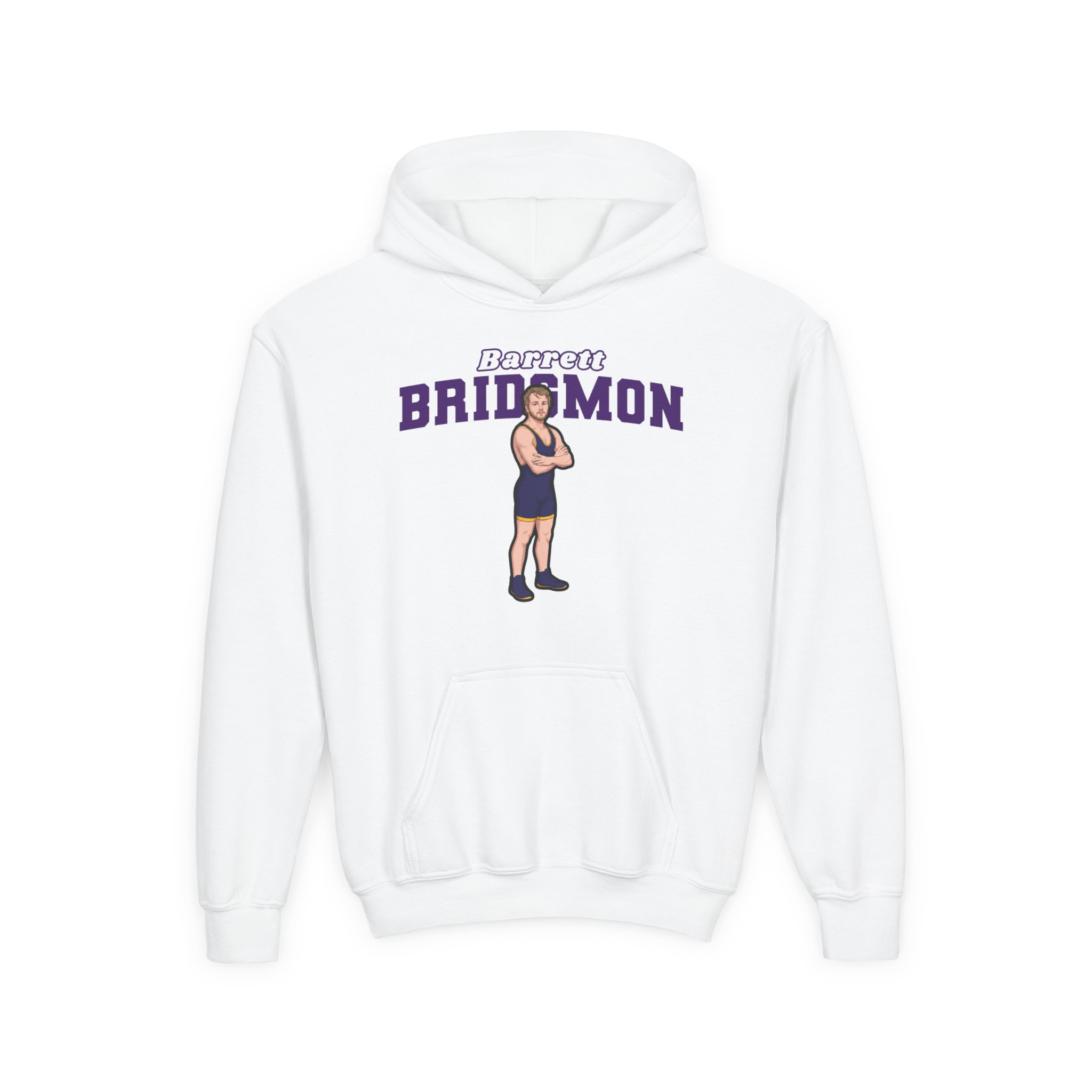 Youth Hoodie — character_name_arch in White