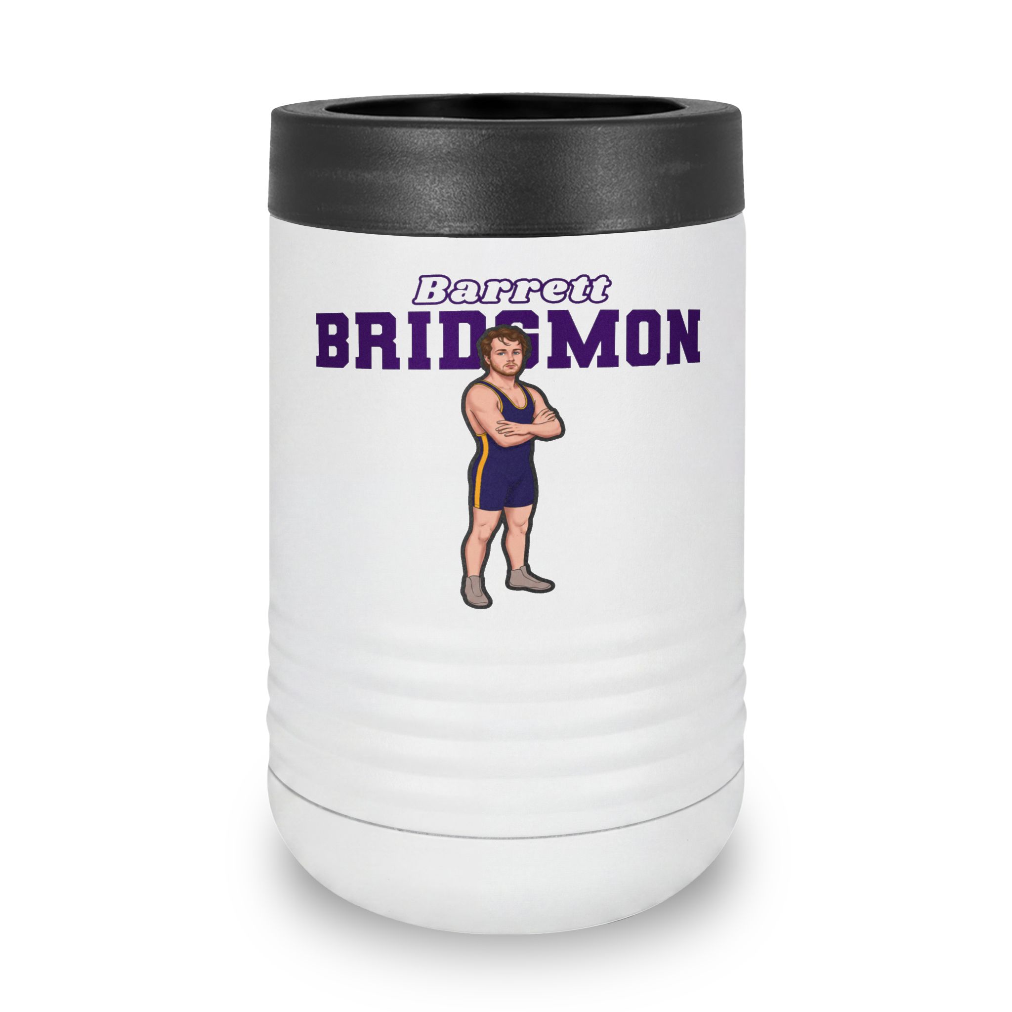 Stainless Can Cooler — character_name_arch in White