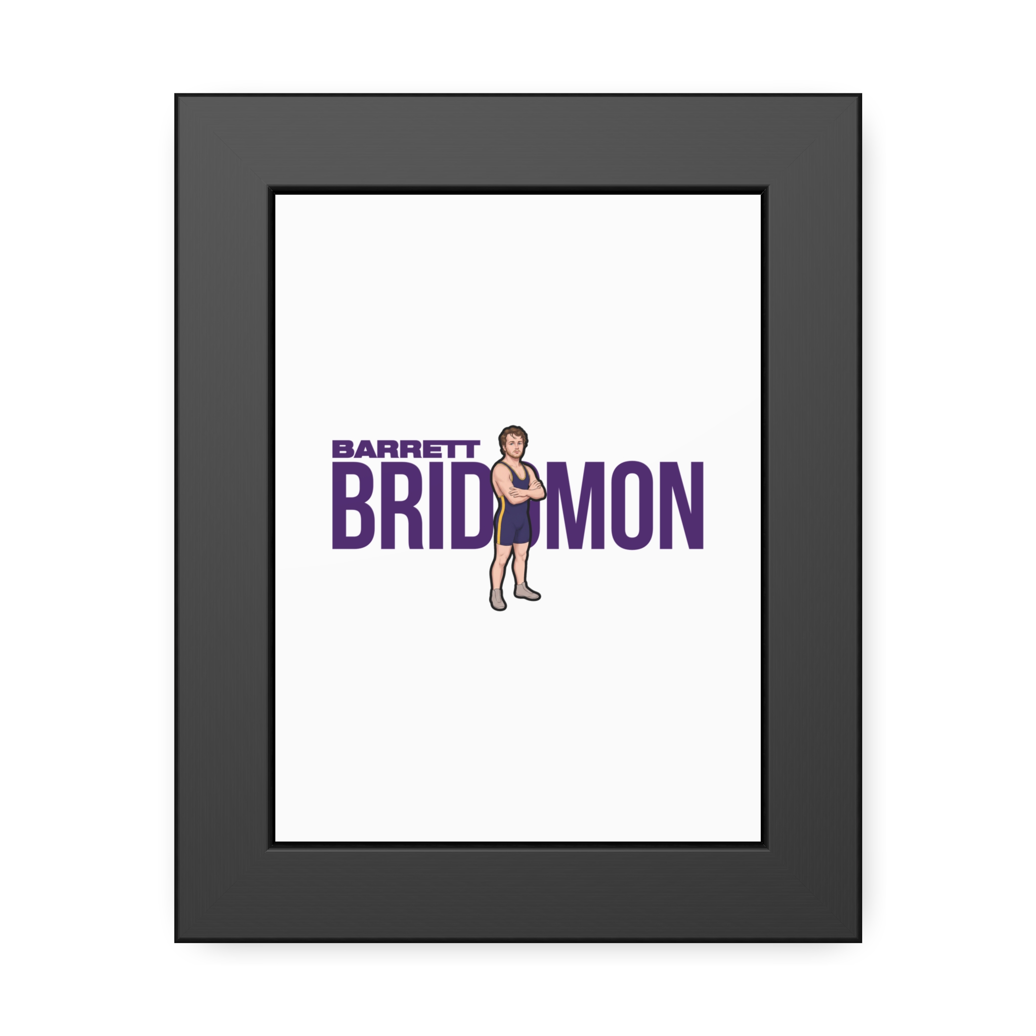 Framed Poster — character_player_name in Black