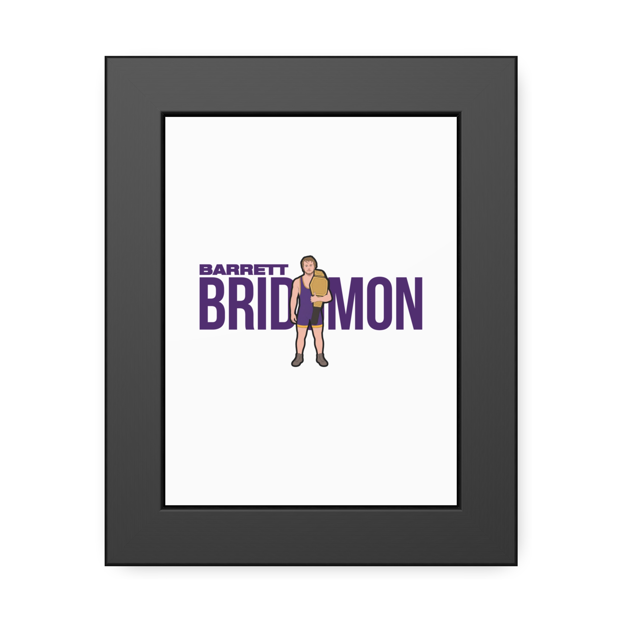 Framed Poster — character_player_name in Black