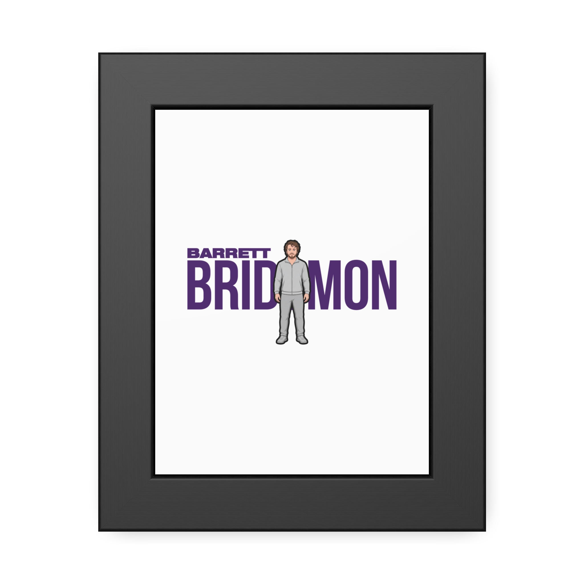 Framed Poster — character_player_name in Black