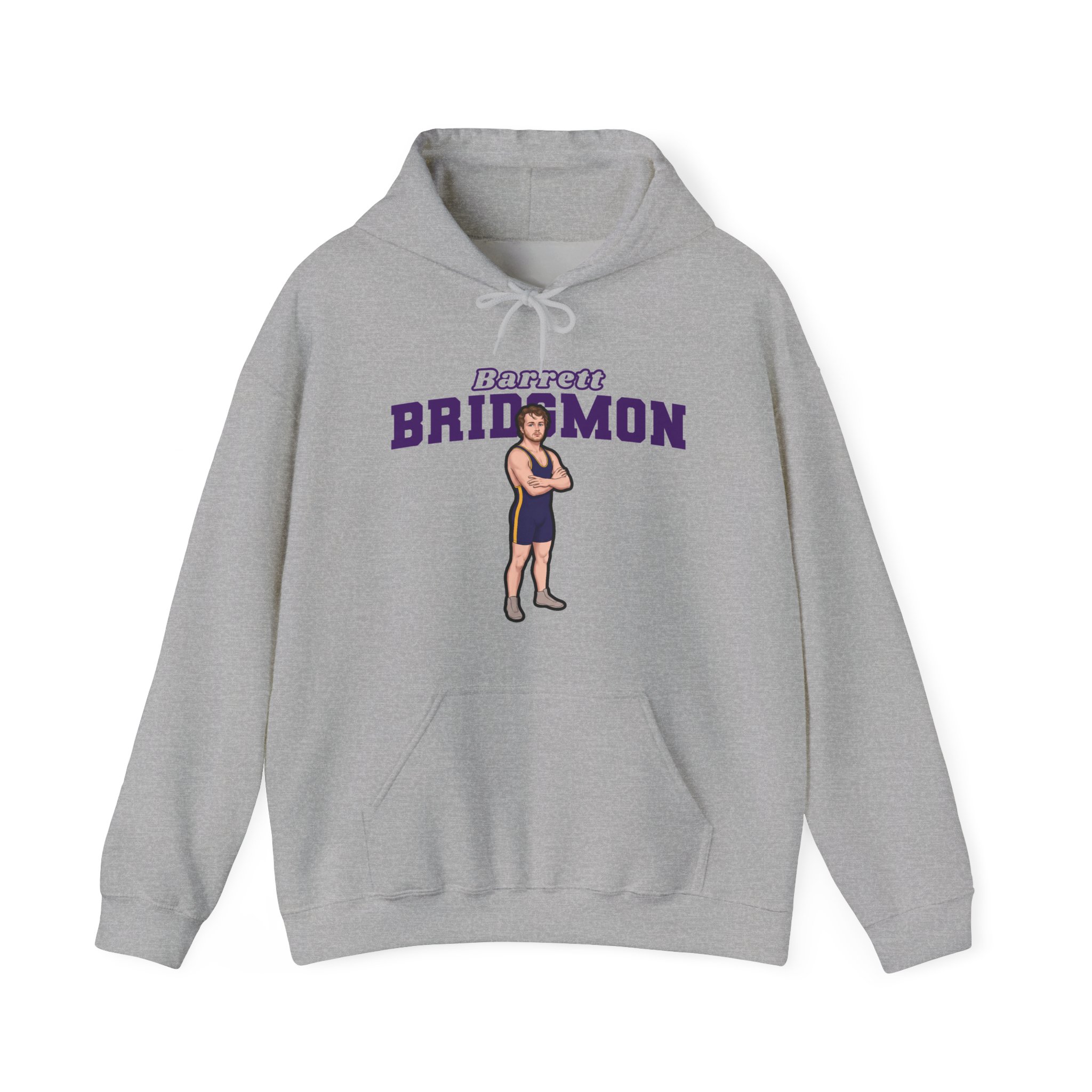 Hoodie — character_name_arch in Grey