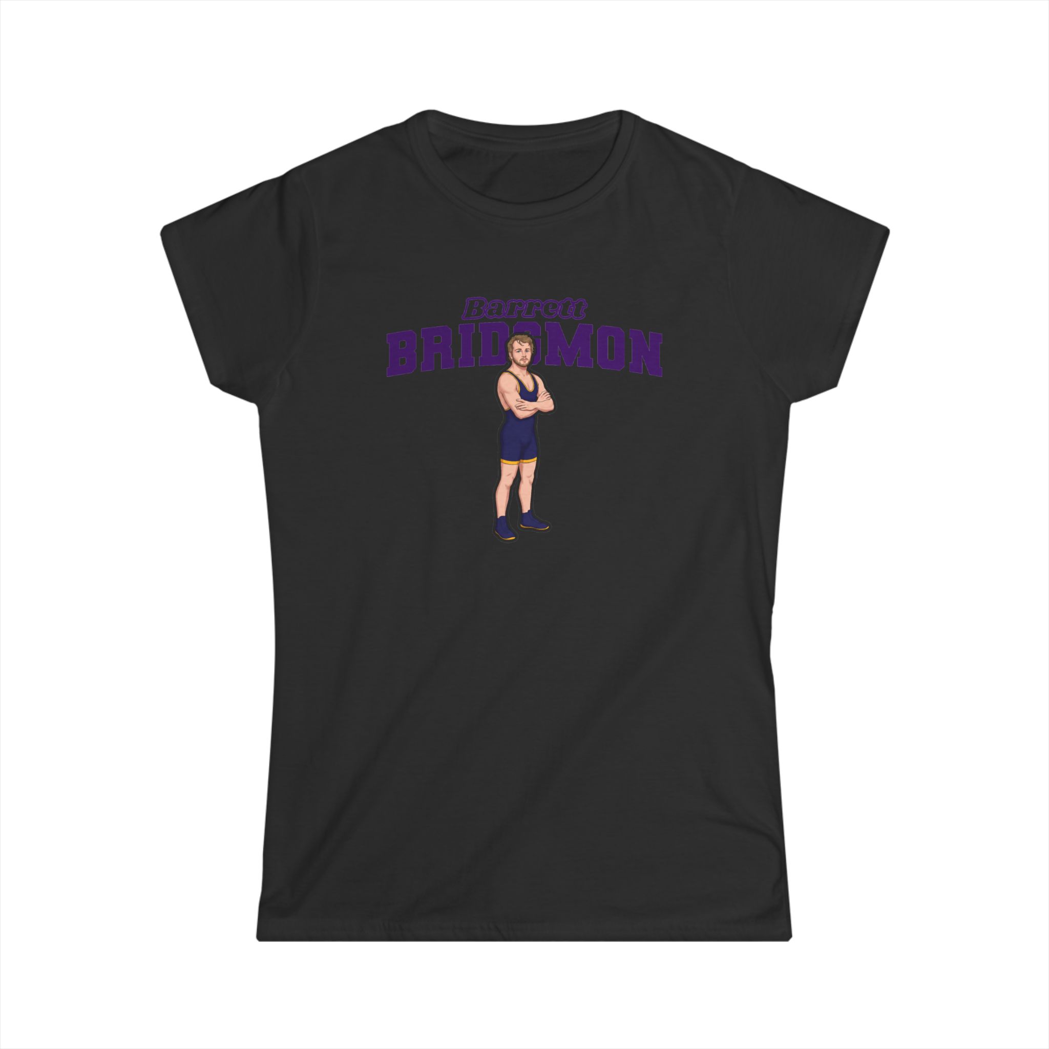 Women's Softstyle Tee — character_name_arch in Black