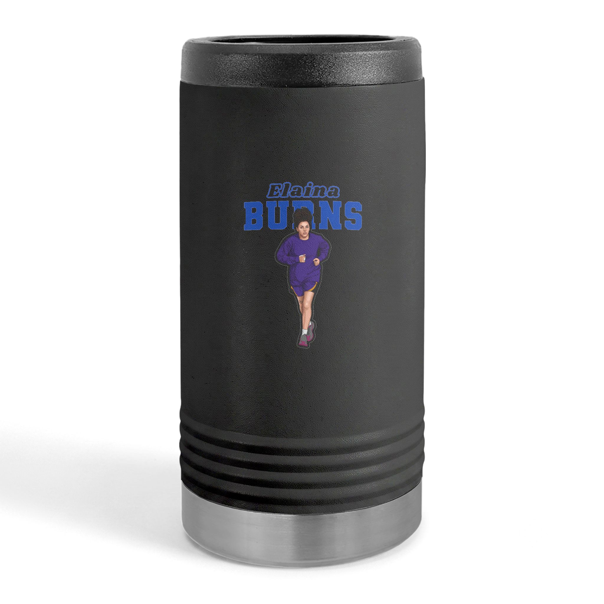 Slim Stainless Can Cooler — character_name_arch in Black