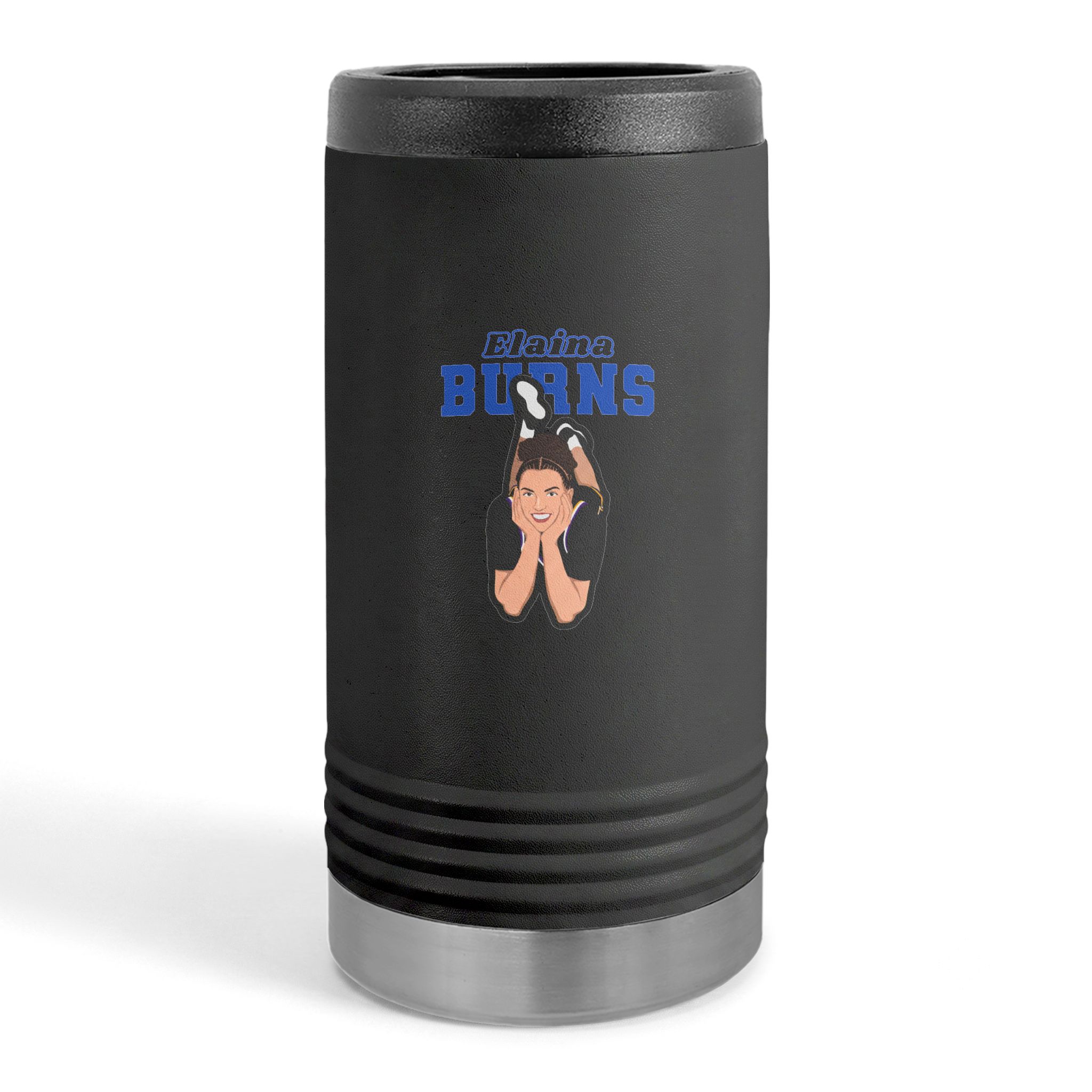 Slim Stainless Can Cooler — character_name_arch in Black