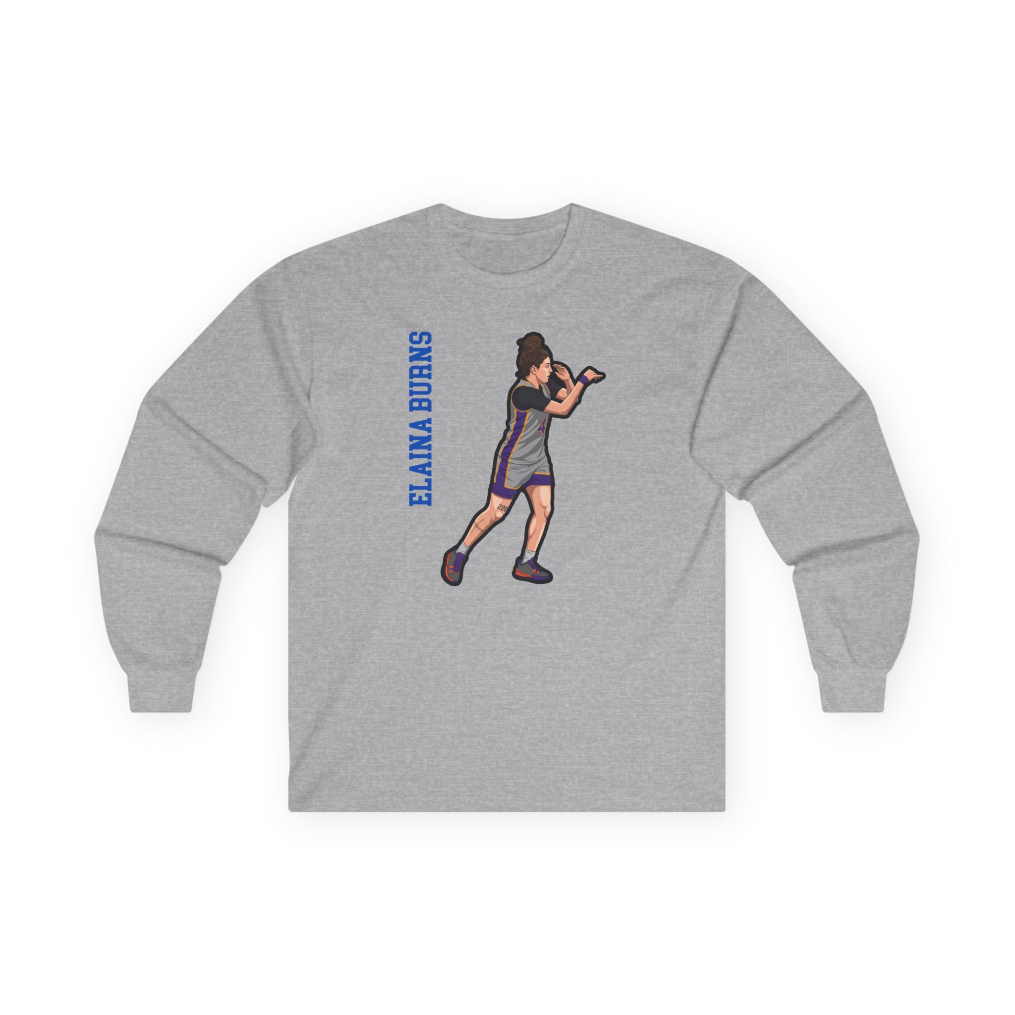Long Sleeve Tee — character_name_vertical in Grey