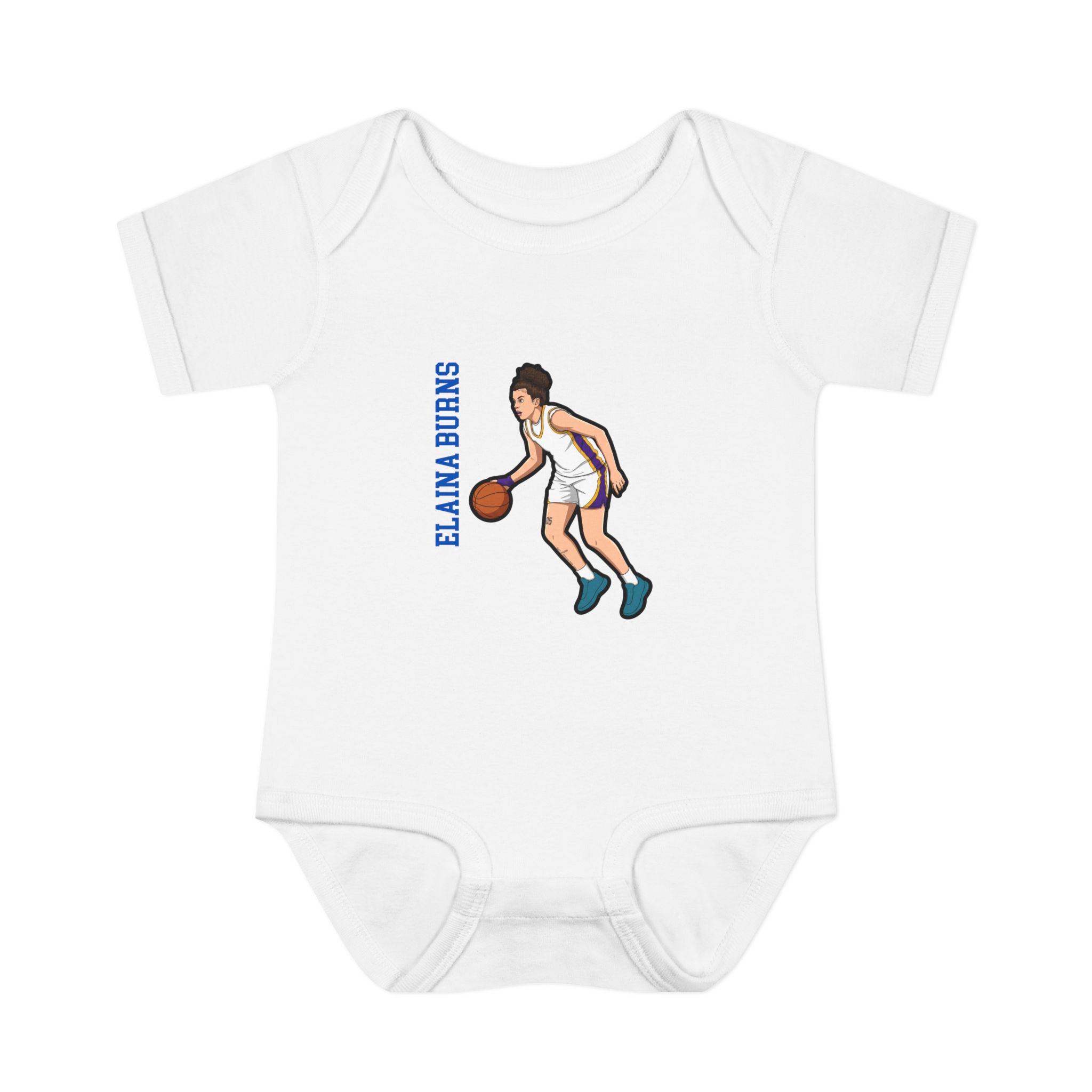 Baby Onesie — character_name_vertical in White