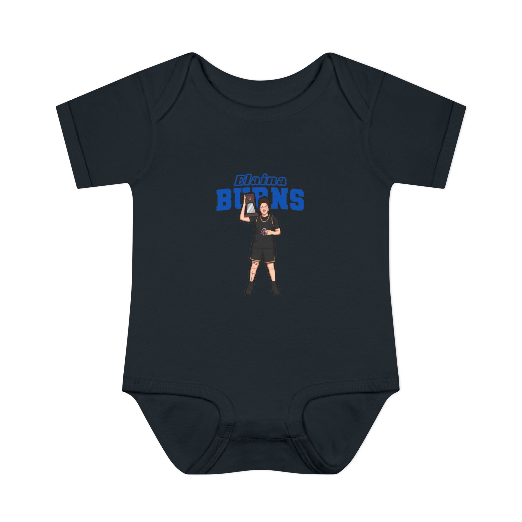 Baby Onesie — character_name_arch in Black