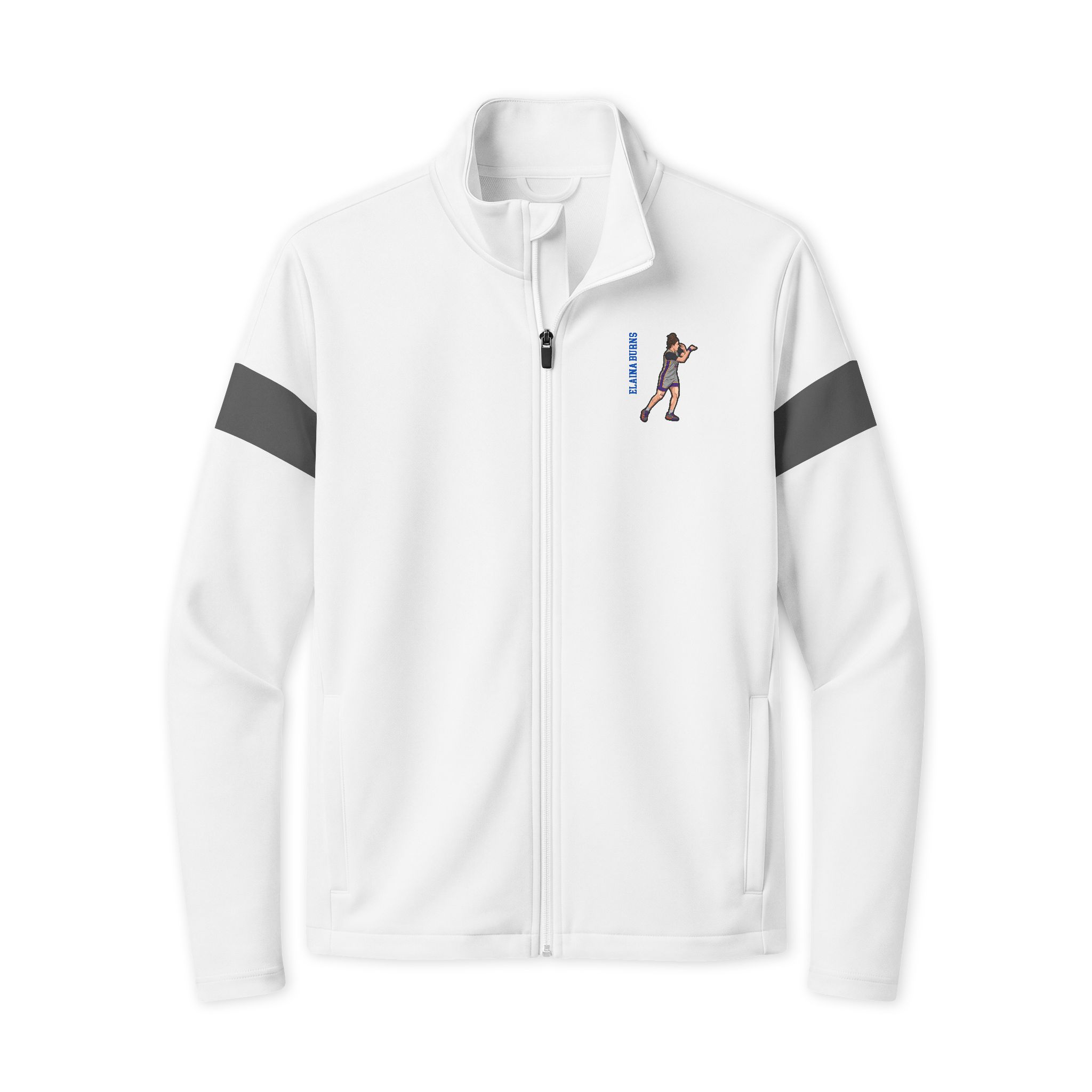 Travel Full-Zip Jacket — character_name_vertical in White/ Iron Grey