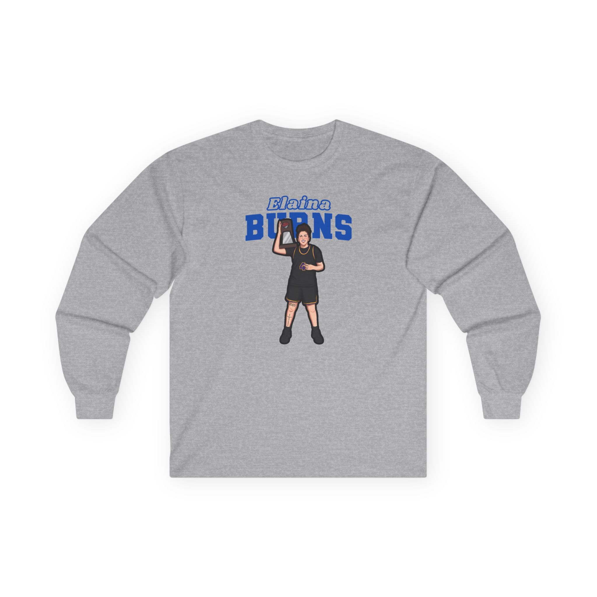 Long Sleeve Tee — character_name_arch in Grey