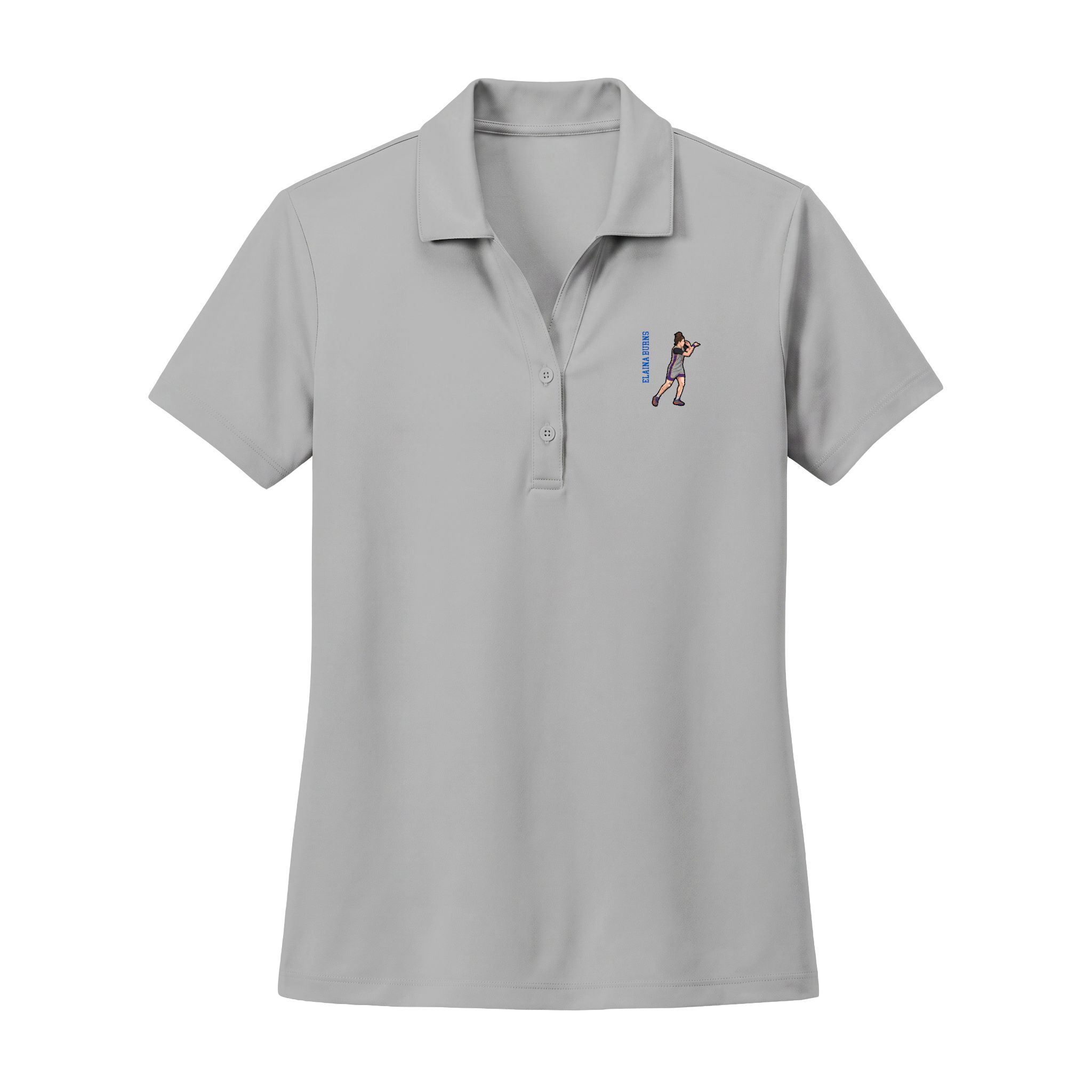 Women's Polo — character_name_vertical in Silver