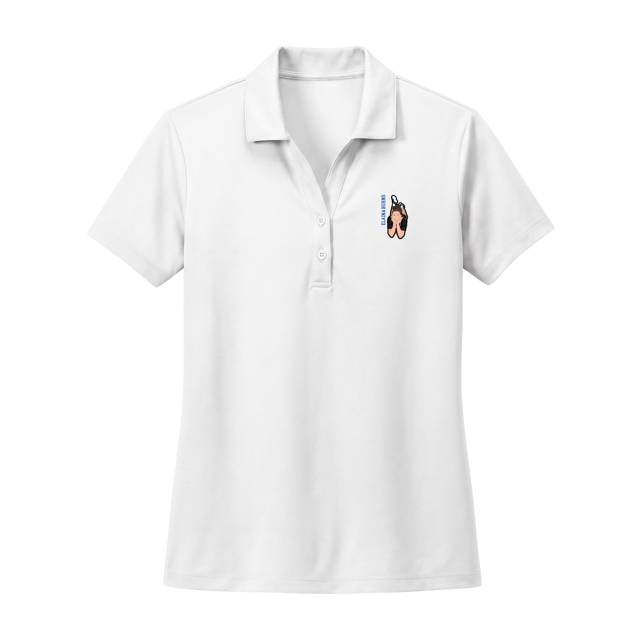 Women's Polo — character_name_vertical in White