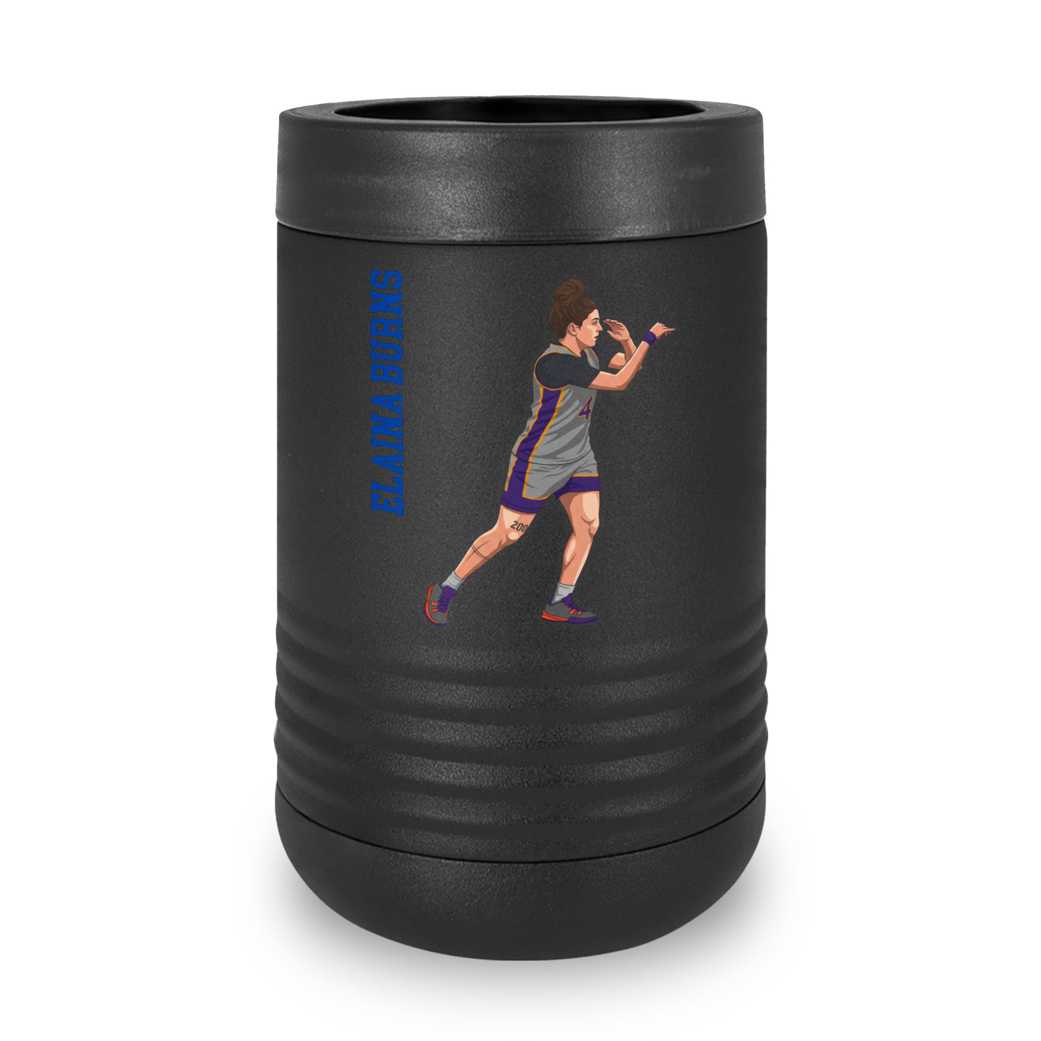 Stainless Can Cooler — character_name_vertical in Black