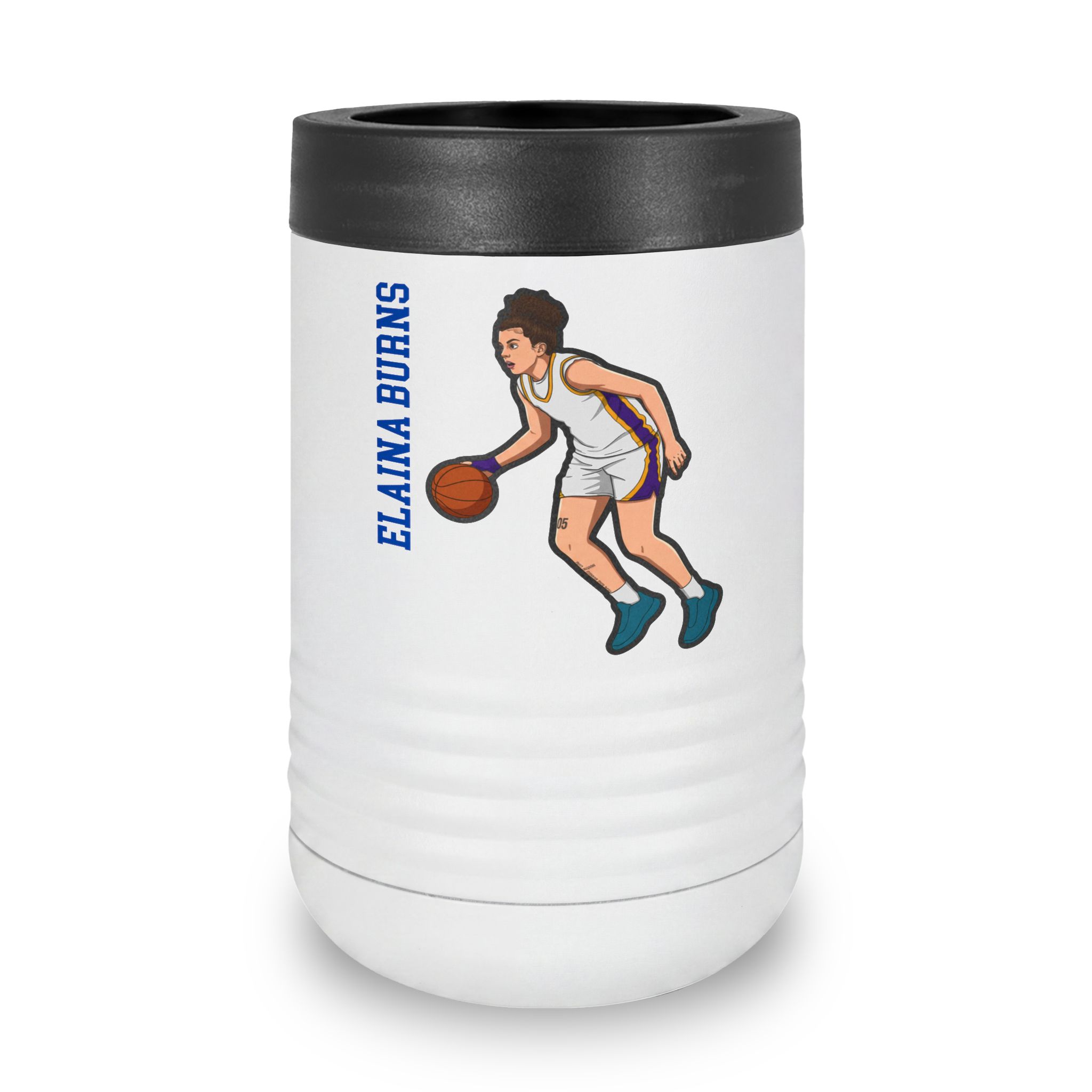 Stainless Can Cooler — character_name_vertical in White