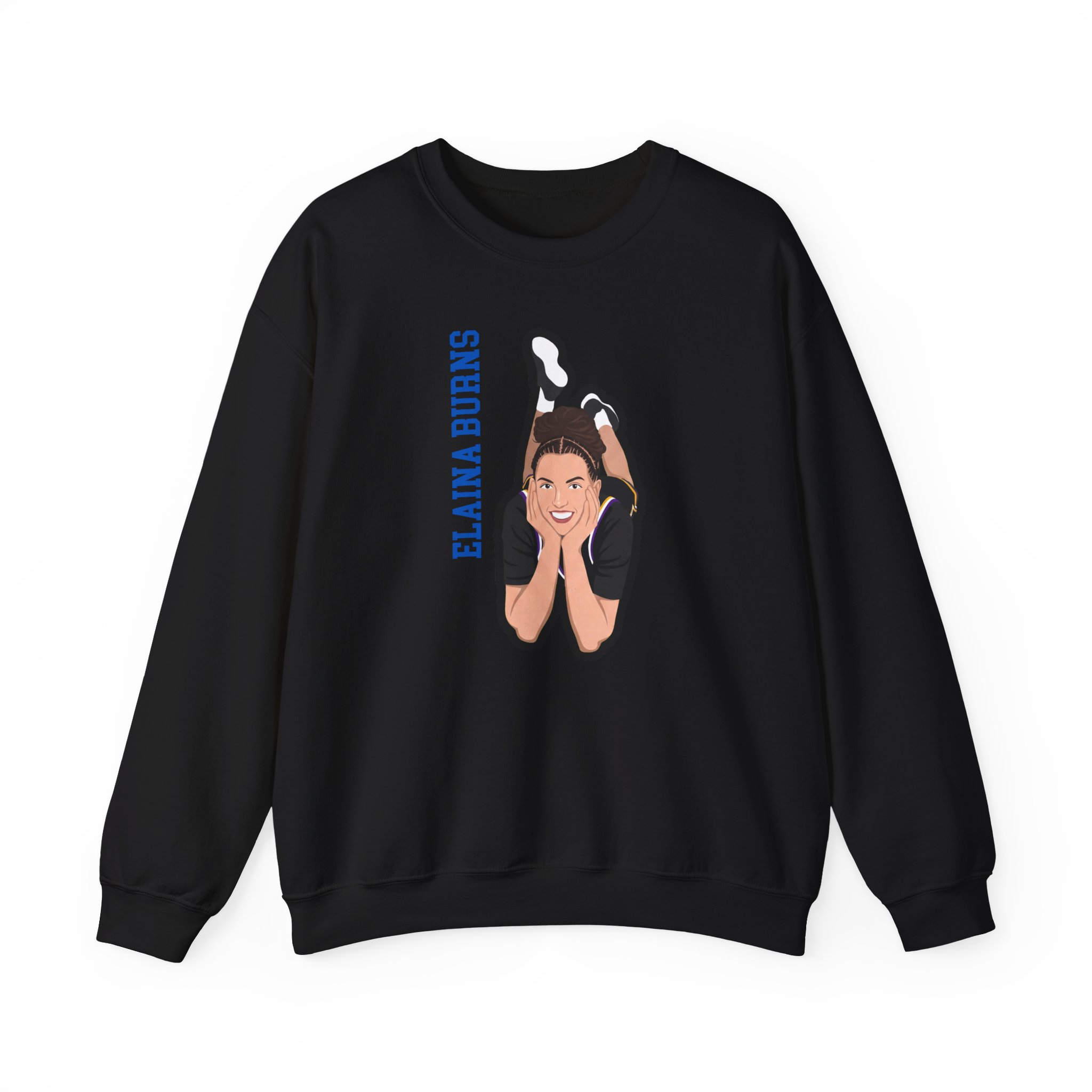 Crewneck Sweatshirt — character_name_vertical in Black