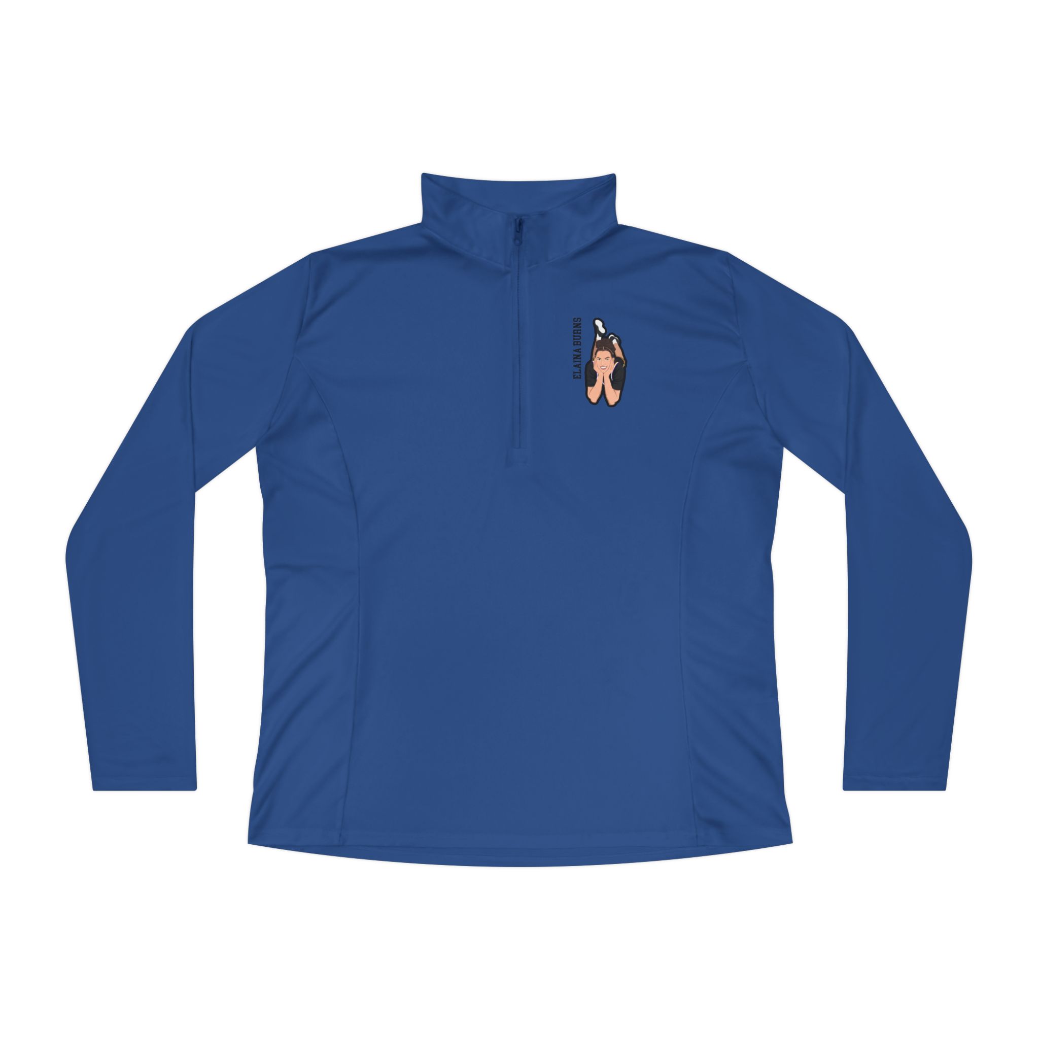 Women's Q-Zip Pullover — character_name_vertical in Royal