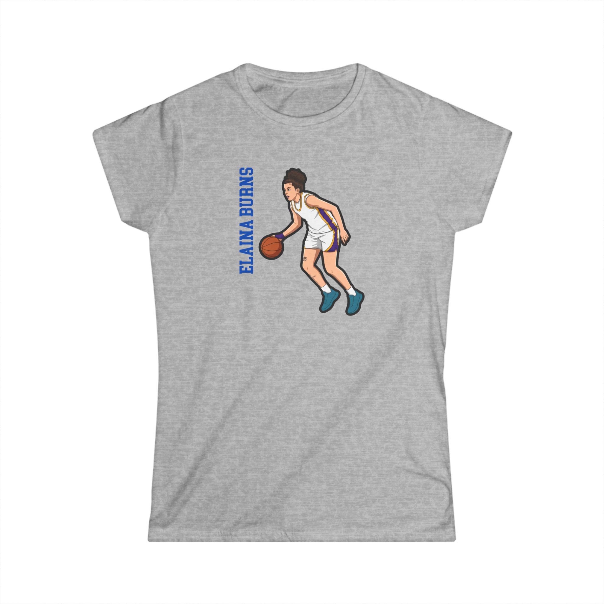Women's Softstyle Tee — character_name_vertical in Grey