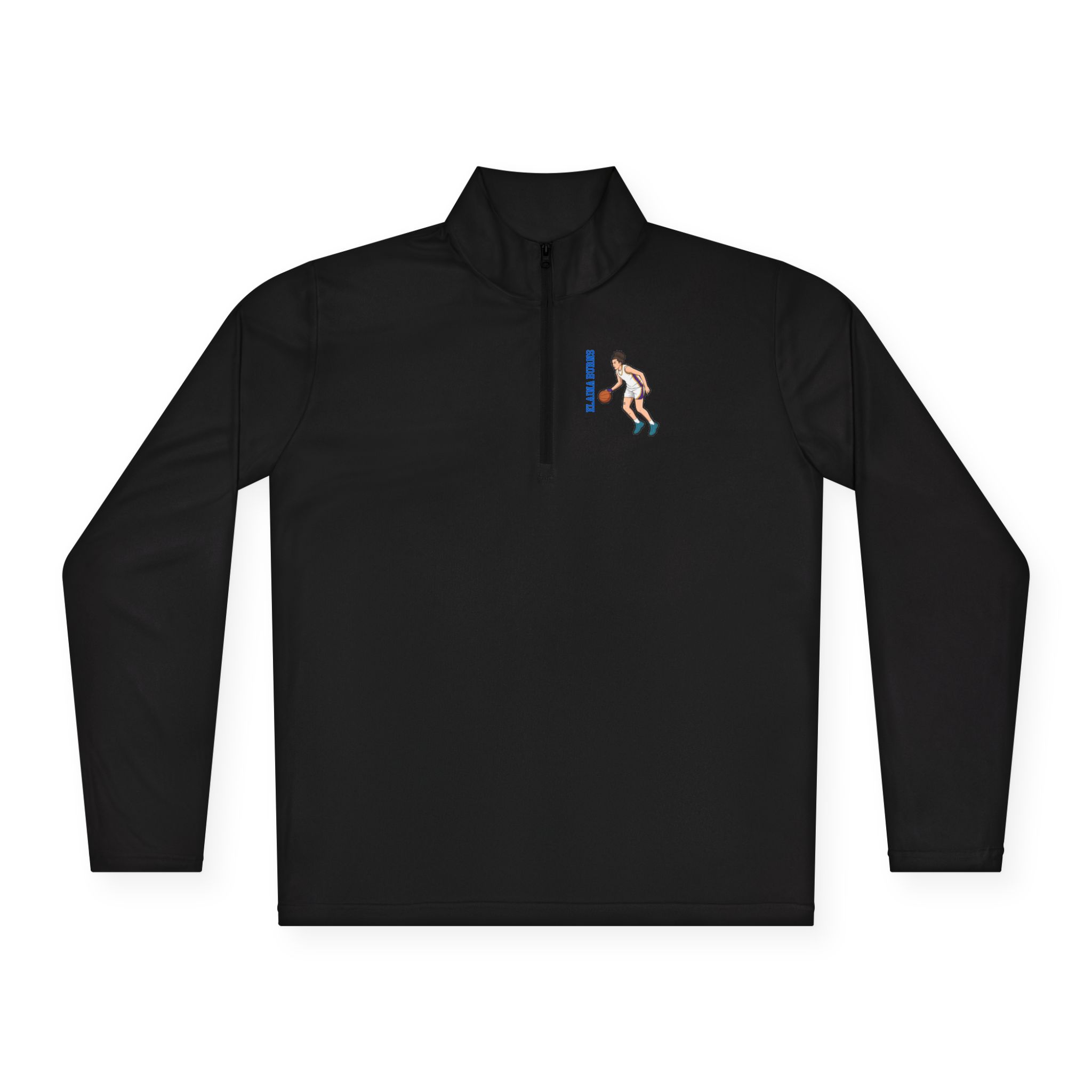 Q-Zip Pullover — character_name_vertical in Black